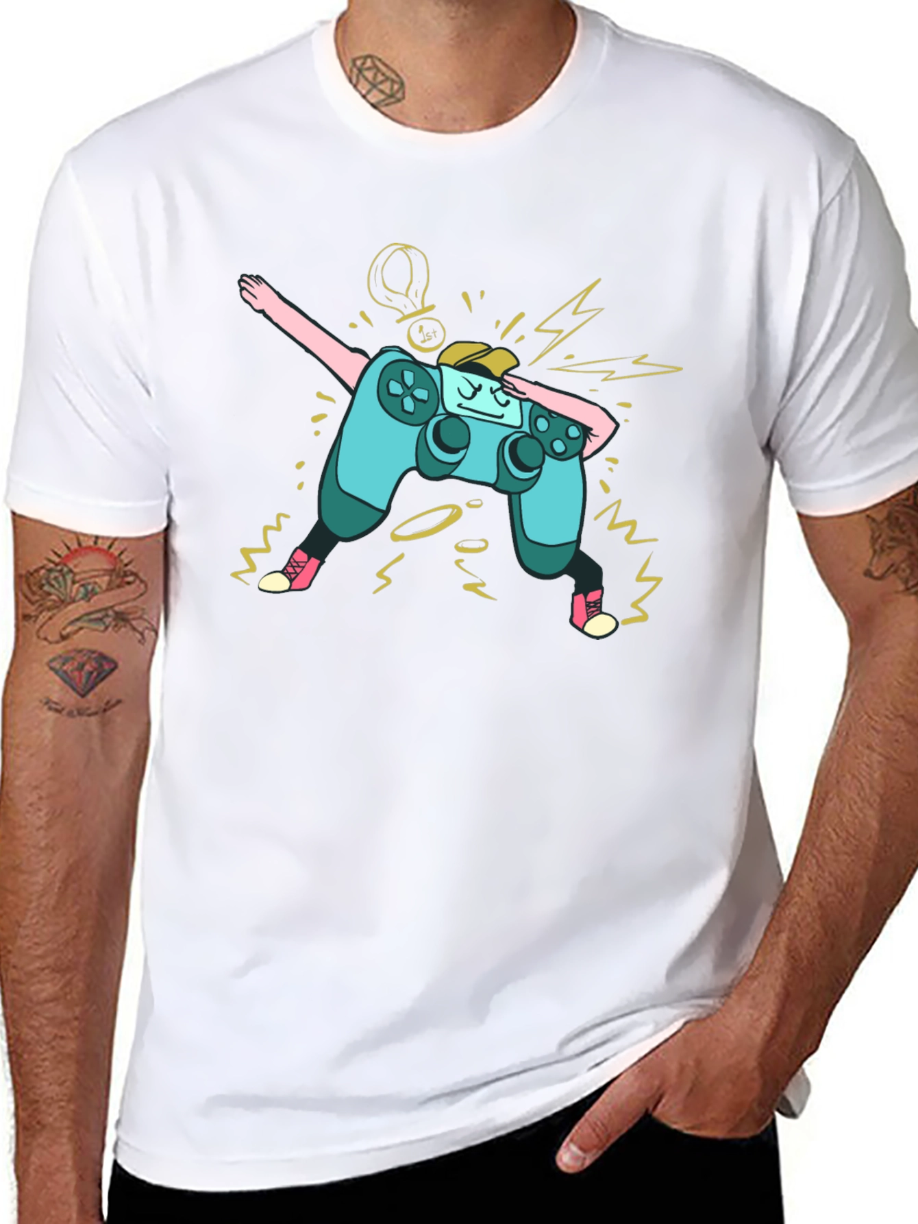 Dabbing Gamer Controller Graphic T-Shirt