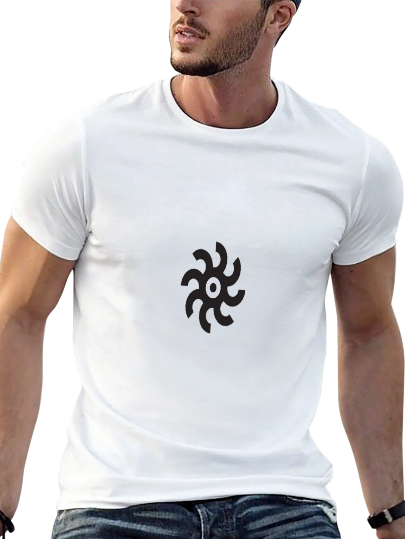 Black Graphic Print Tee - Modern Style