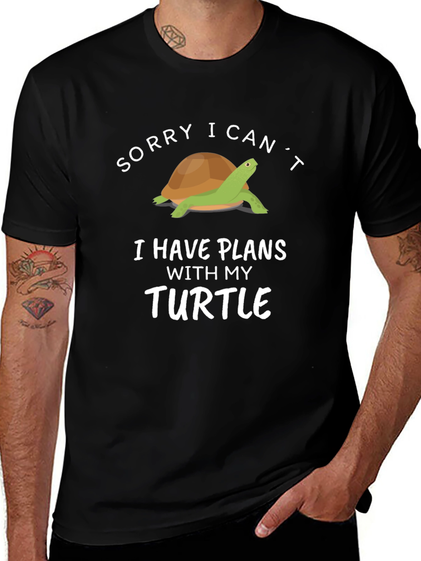 Funny Turtle Graphic T-Shirt - I Have Plans
