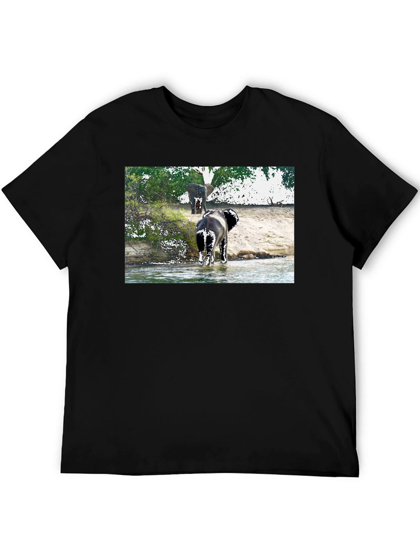 Elephant River Black T-Shirt