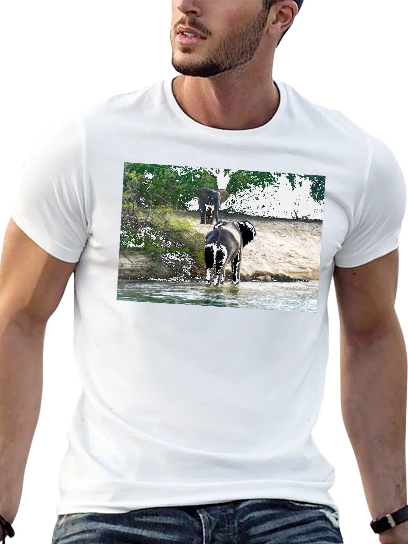 Elephant River Black T-Shirt