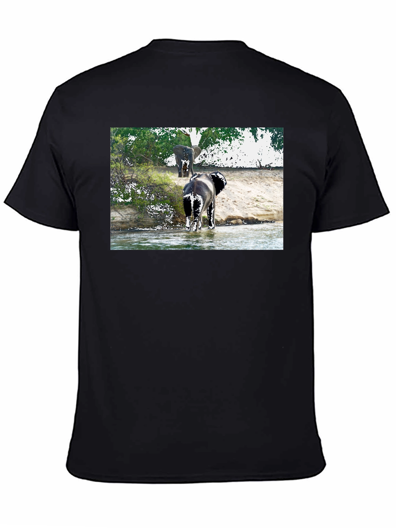 Elephant River Black T-Shirt