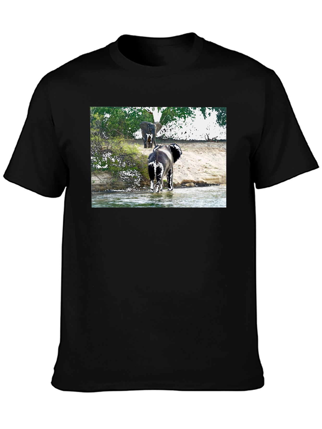 Elephant River Black T-Shirt