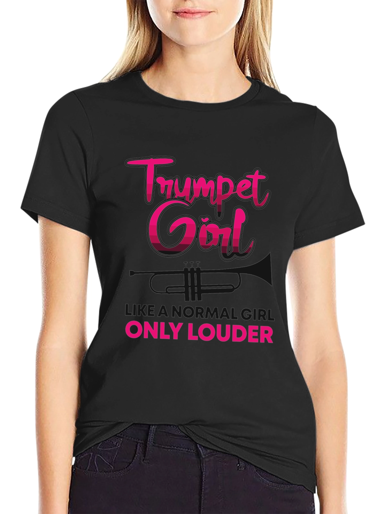 Trumpet Girl T-Shirt - Musicians Graphic Tee