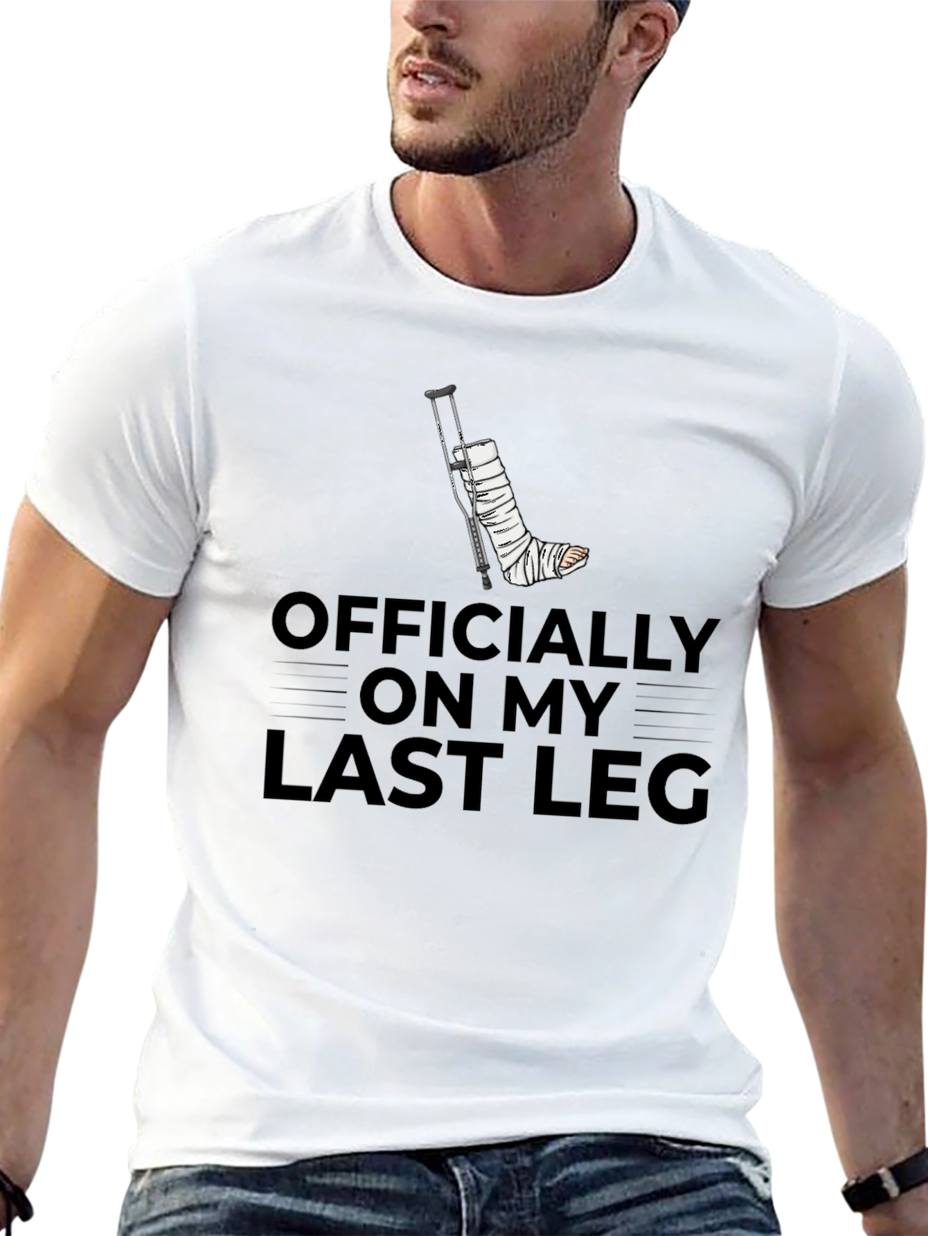 Officially On My Last Leg Black T-Shirt