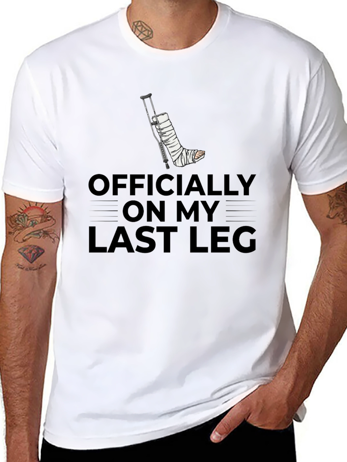 Officially On My Last Leg Black T-Shirt