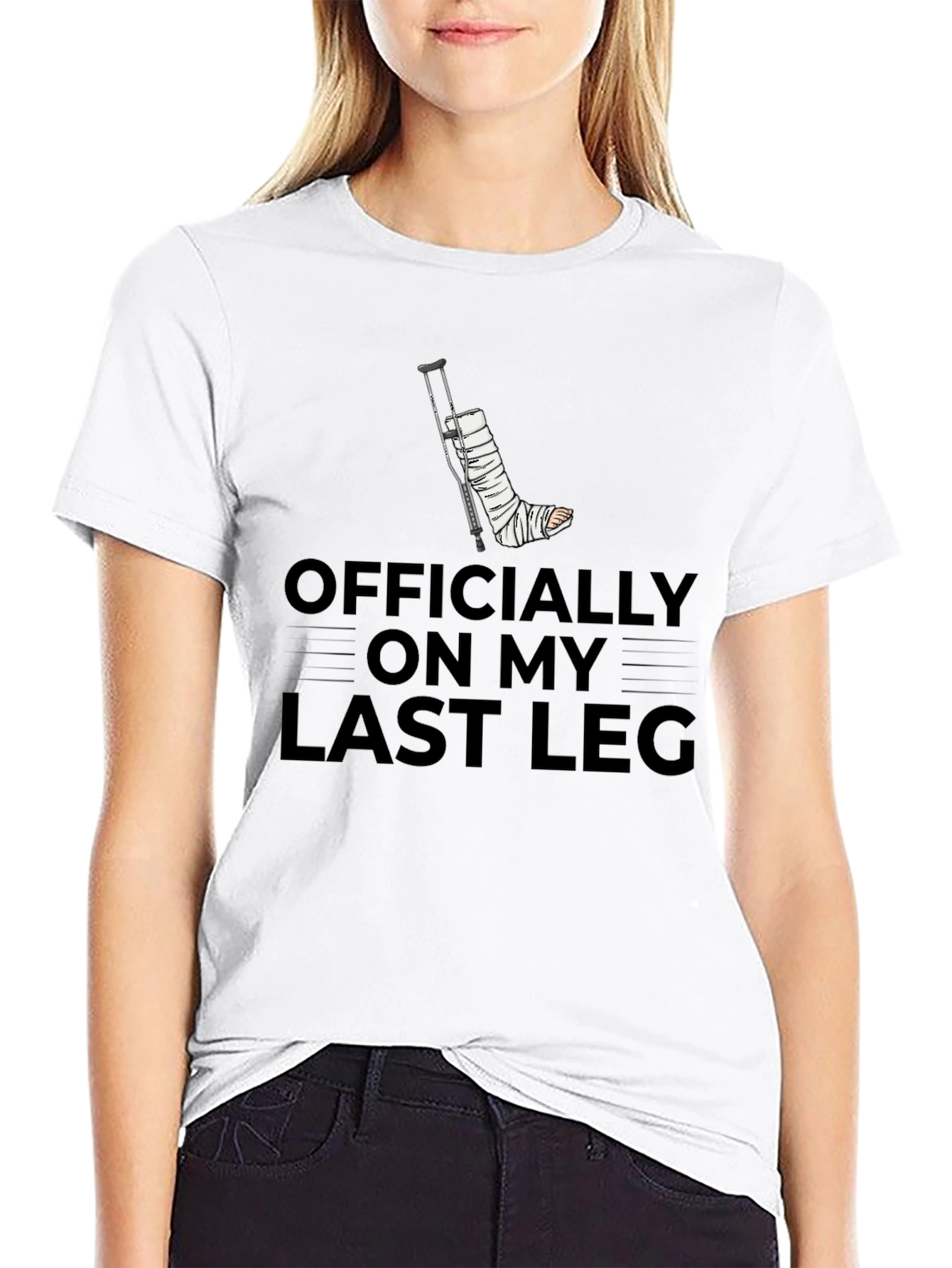 Officially On My Last Leg Black T-Shirt