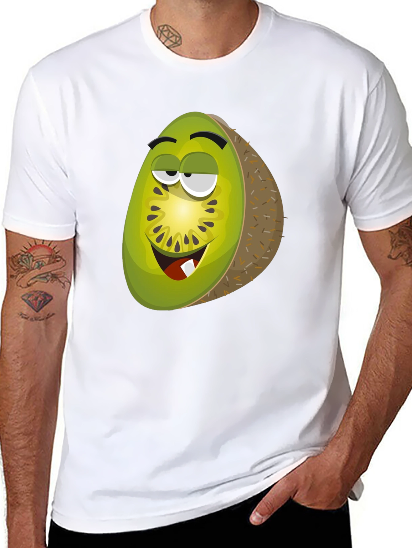 Kiwi Cartoon Graphic T-Shirt - Funky Fruit Tee