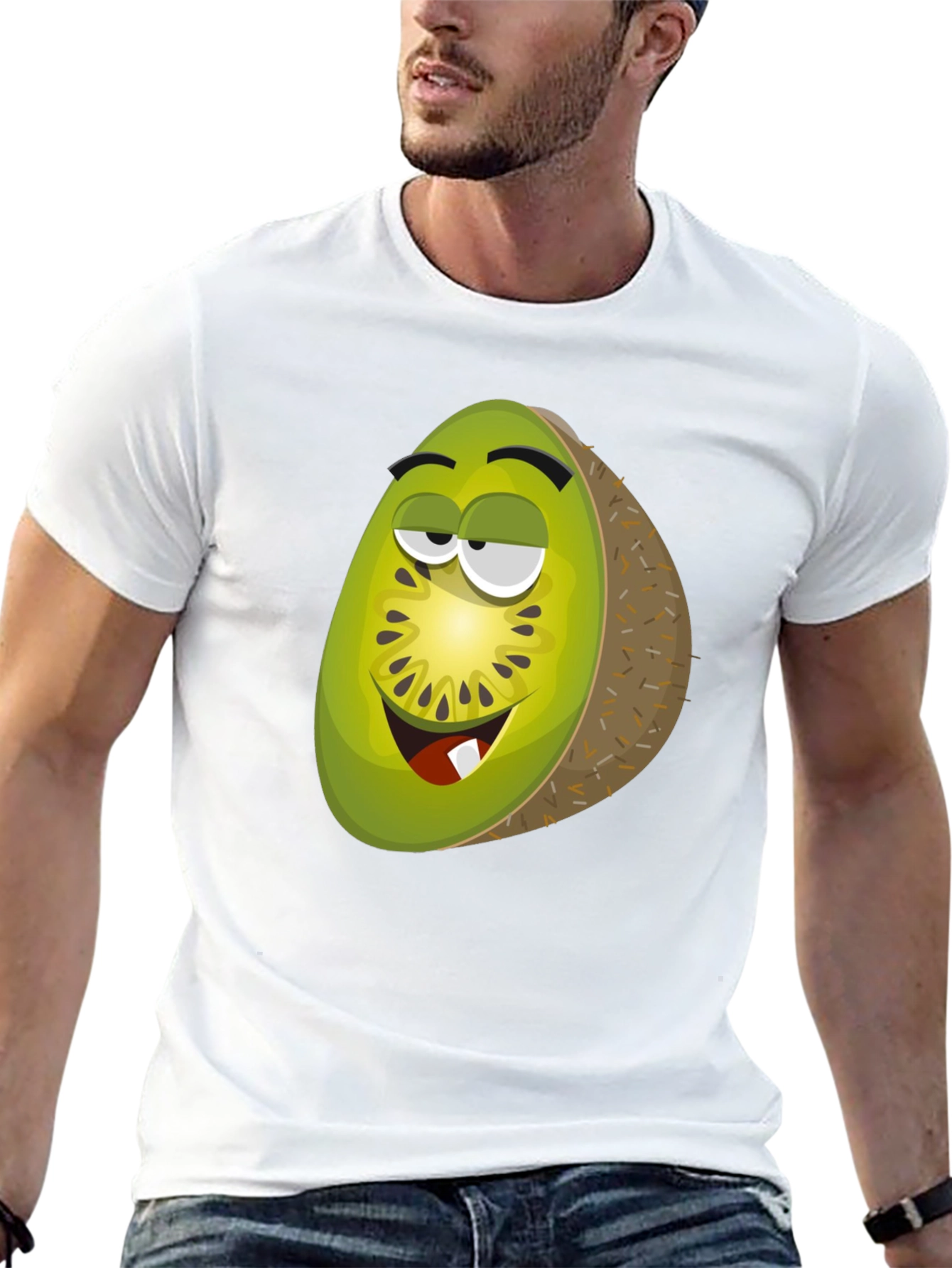 Kiwi Cartoon Graphic T-Shirt - Funky Fruit Tee