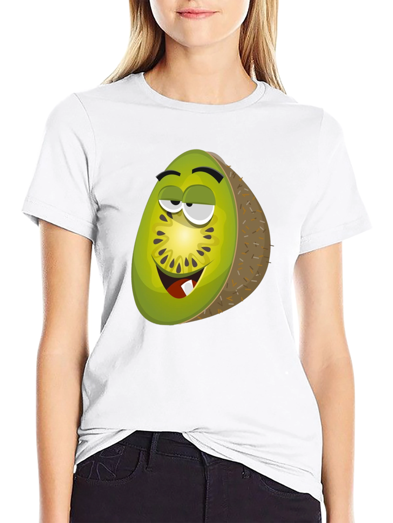 Kiwi Cartoon Graphic T-Shirt - Funky Fruit Tee