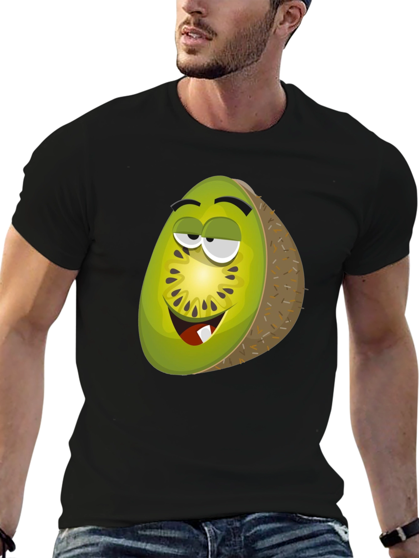 Kiwi Cartoon Graphic T-Shirt - Funky Fruit Tee