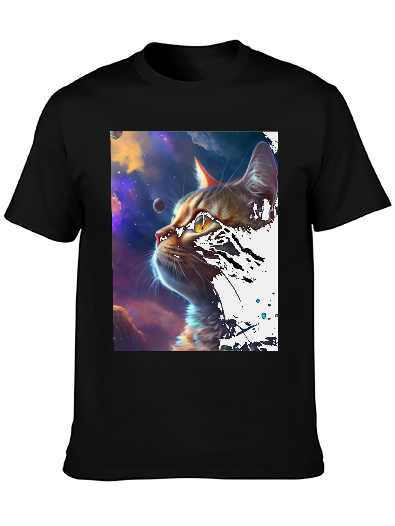 Cosmic Cat Black T-Shirt