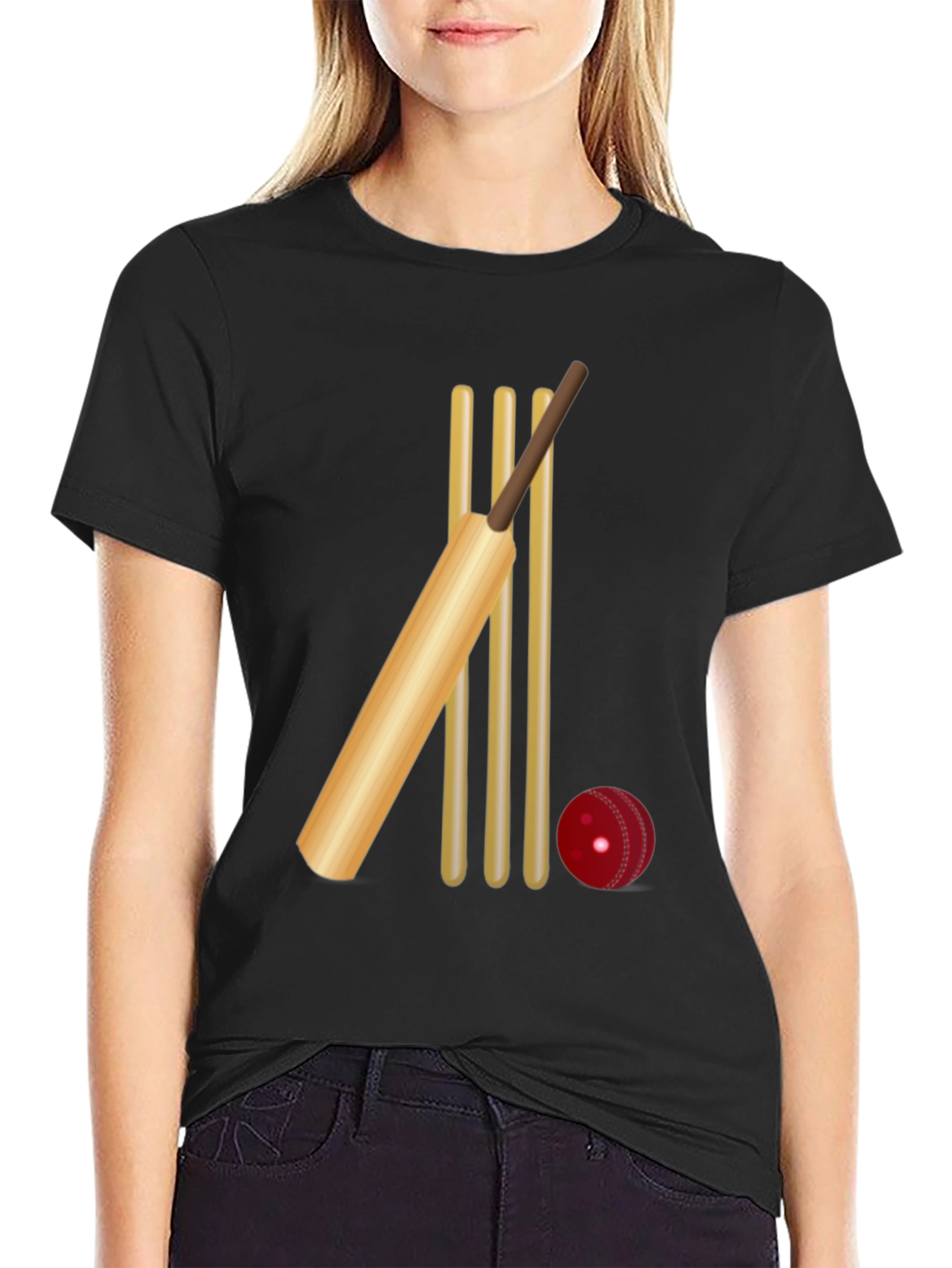 Cricket Bat & Wicket Graphic Tee