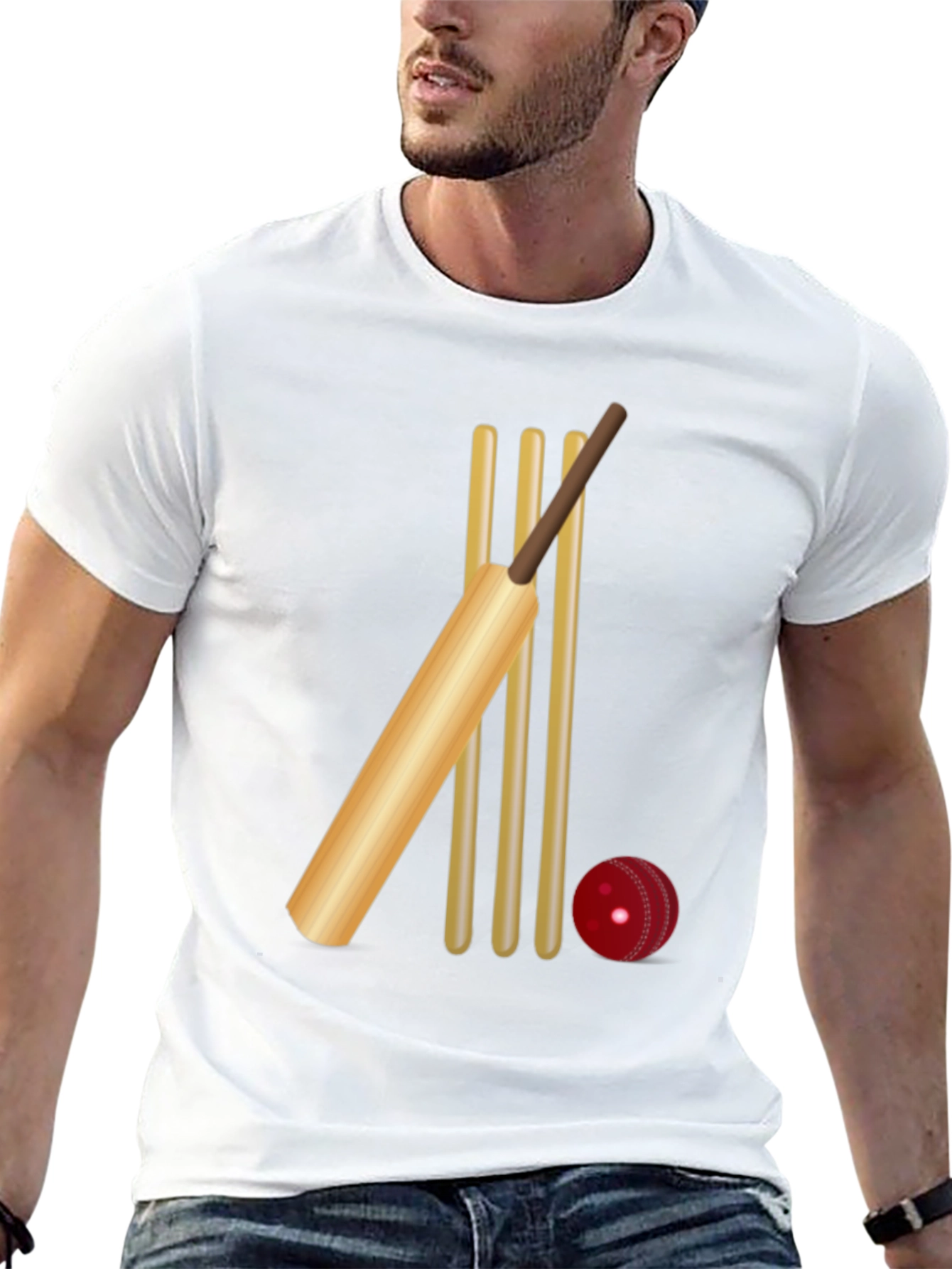 Cricket Bat & Wicket Graphic Tee