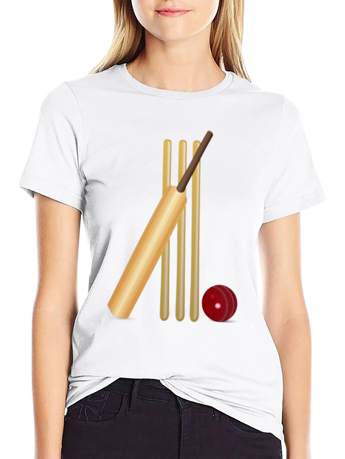 Cricket Bat & Wicket Graphic Tee
