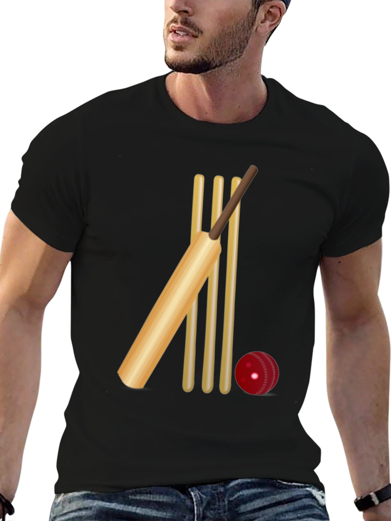 Cricket Bat & Wicket Graphic Tee