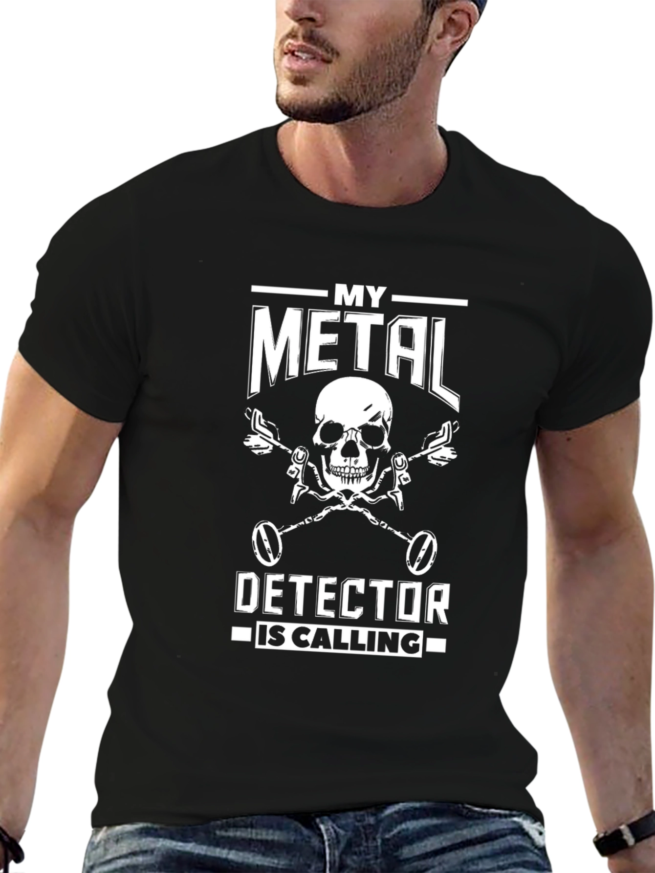 Metal Detecting T-Shirt - Skull Detector Design