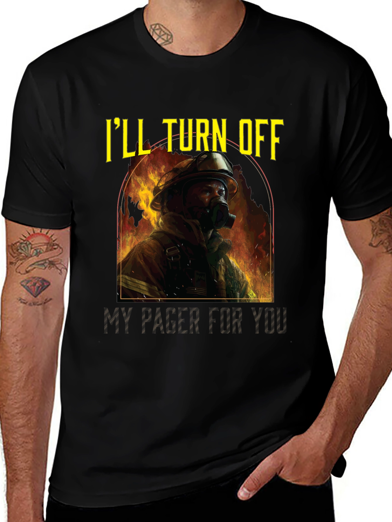 Firefighter Love Tee: Ill Turn Off My Pager