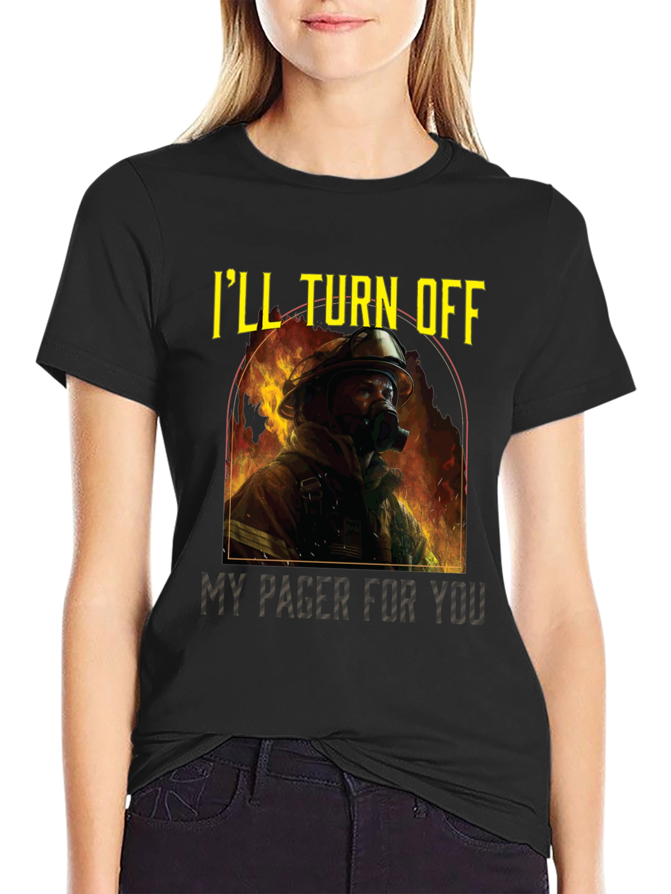 Firefighter Love Tee: Ill Turn Off My Pager