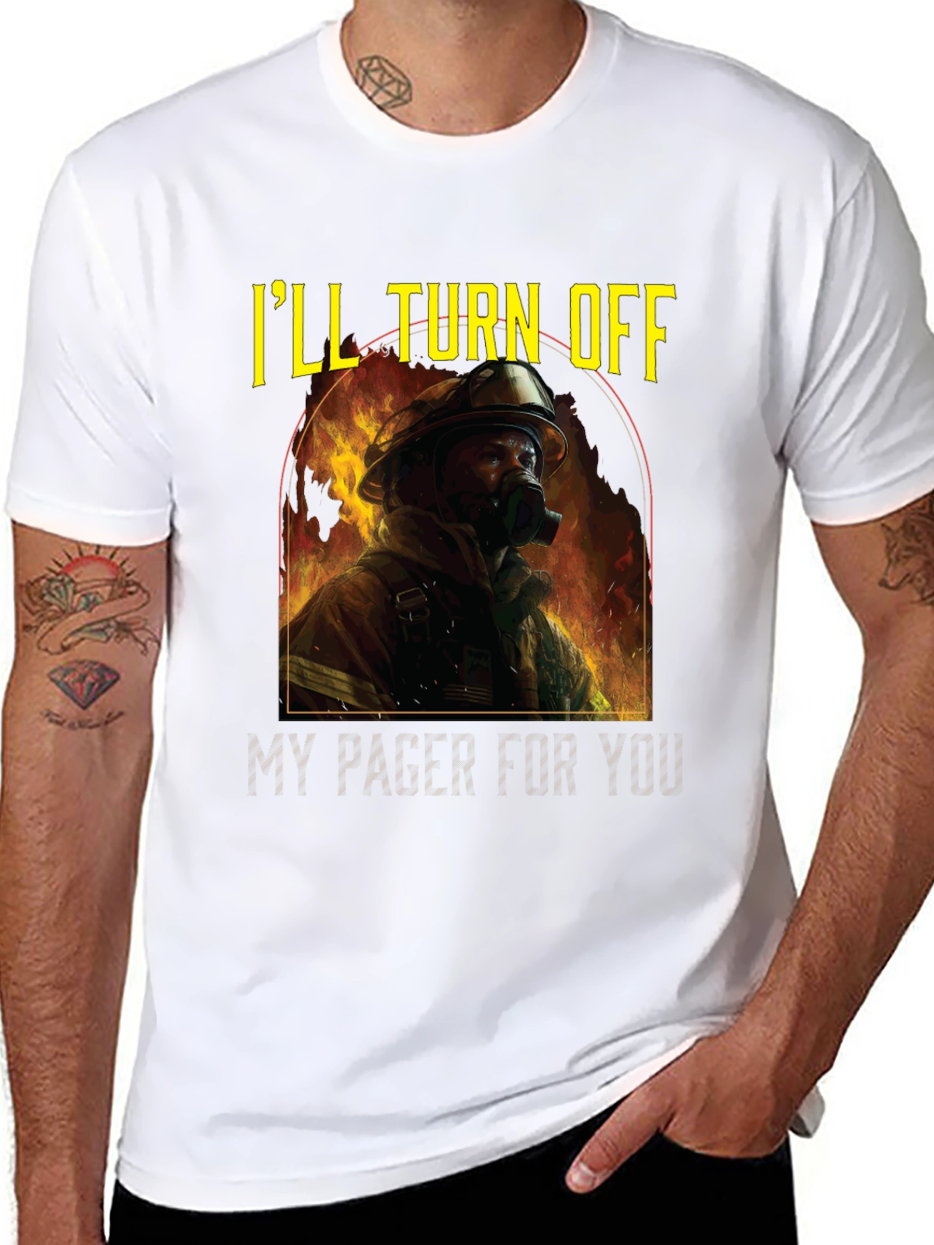 Firefighter Love Tee: Ill Turn Off My Pager