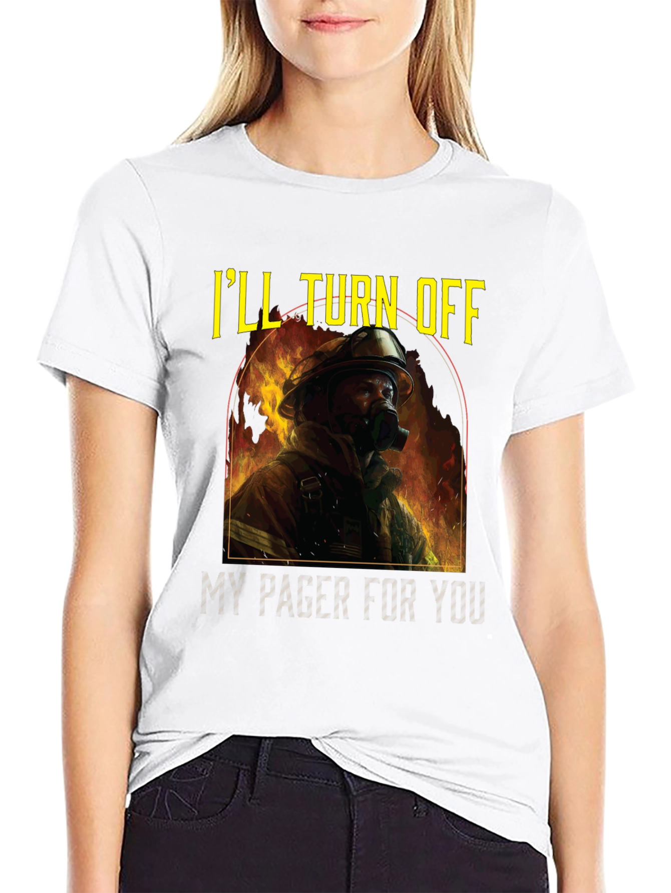 Firefighter Love Tee: Ill Turn Off My Pager