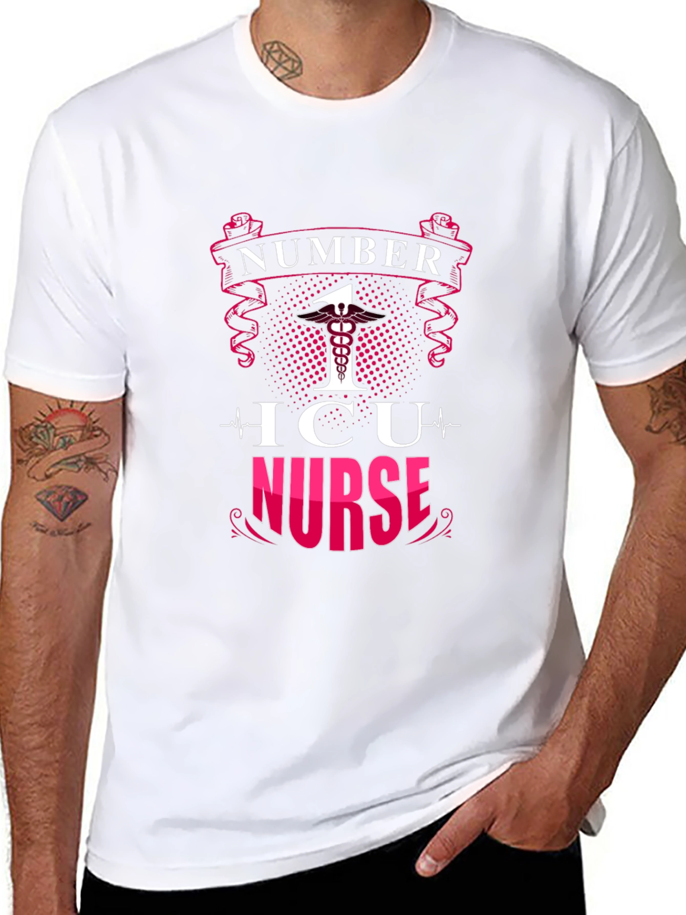 Number One ICU Nurse Black T-Shirt
