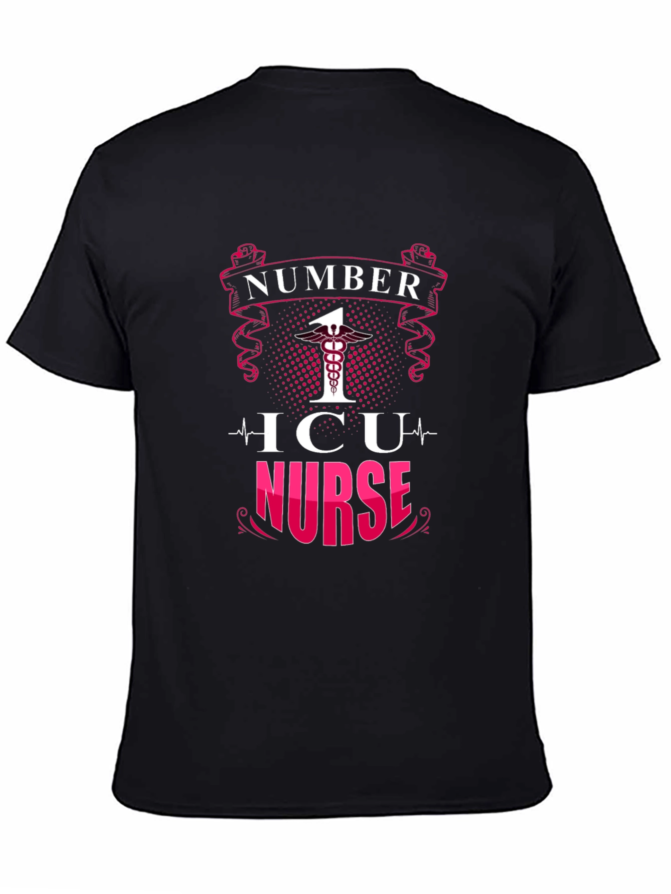 Number One ICU Nurse Black T-Shirt