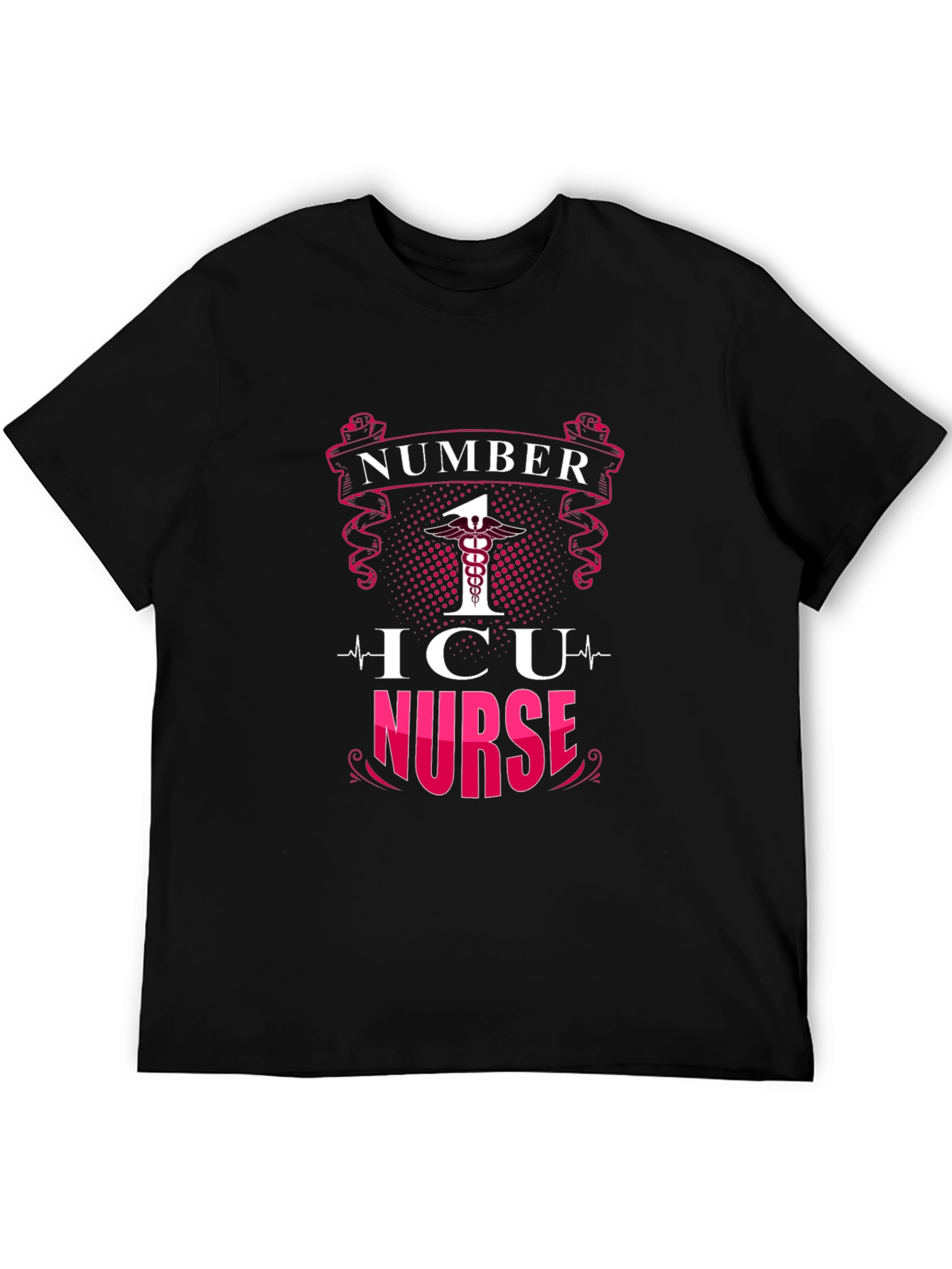 Number One ICU Nurse Black T-Shirt