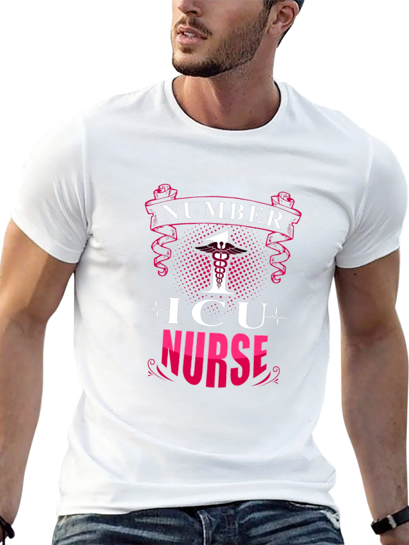 Number One ICU Nurse Black T-Shirt