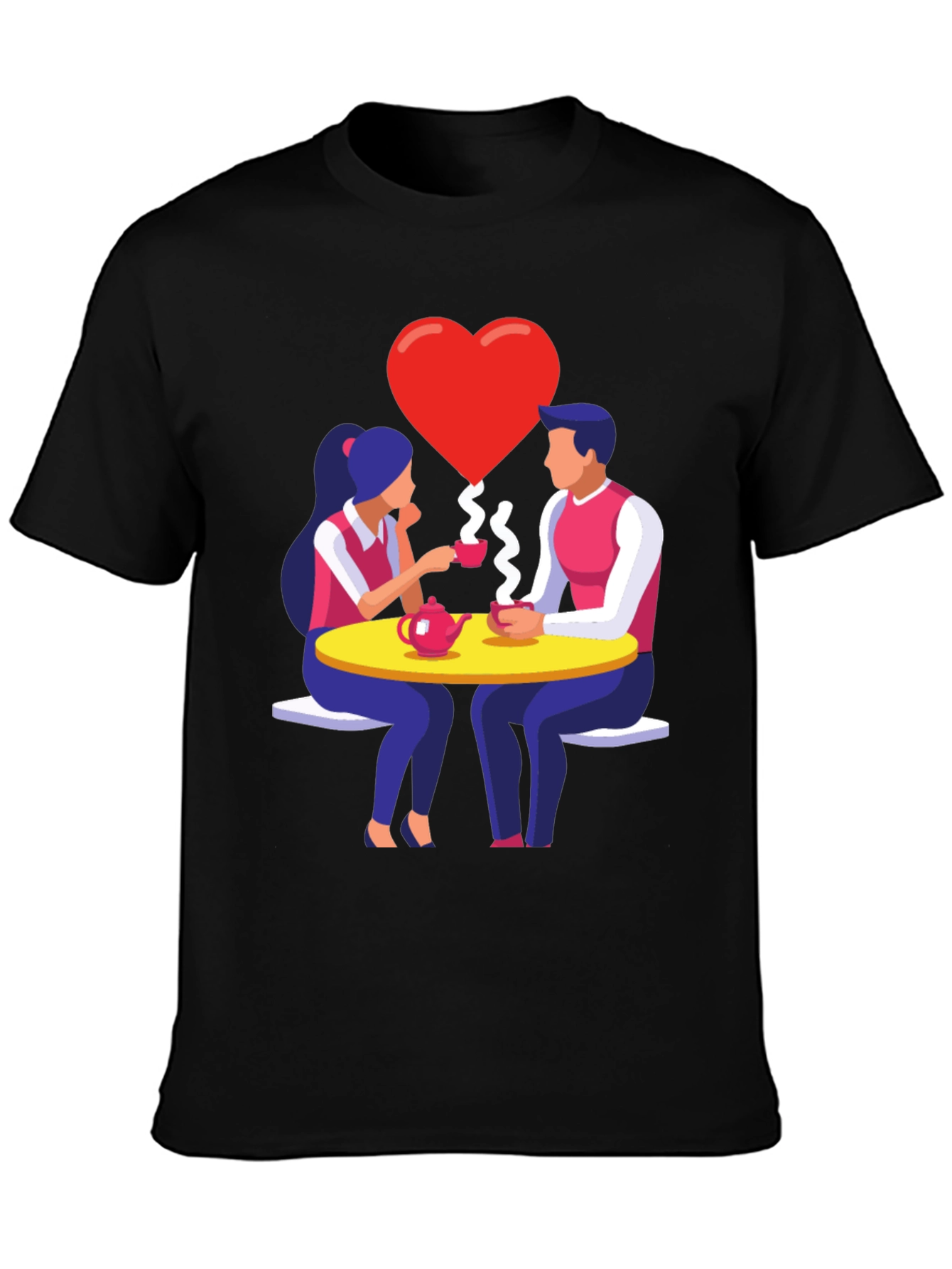 Romantic Tea Date Graphic T-Shirt