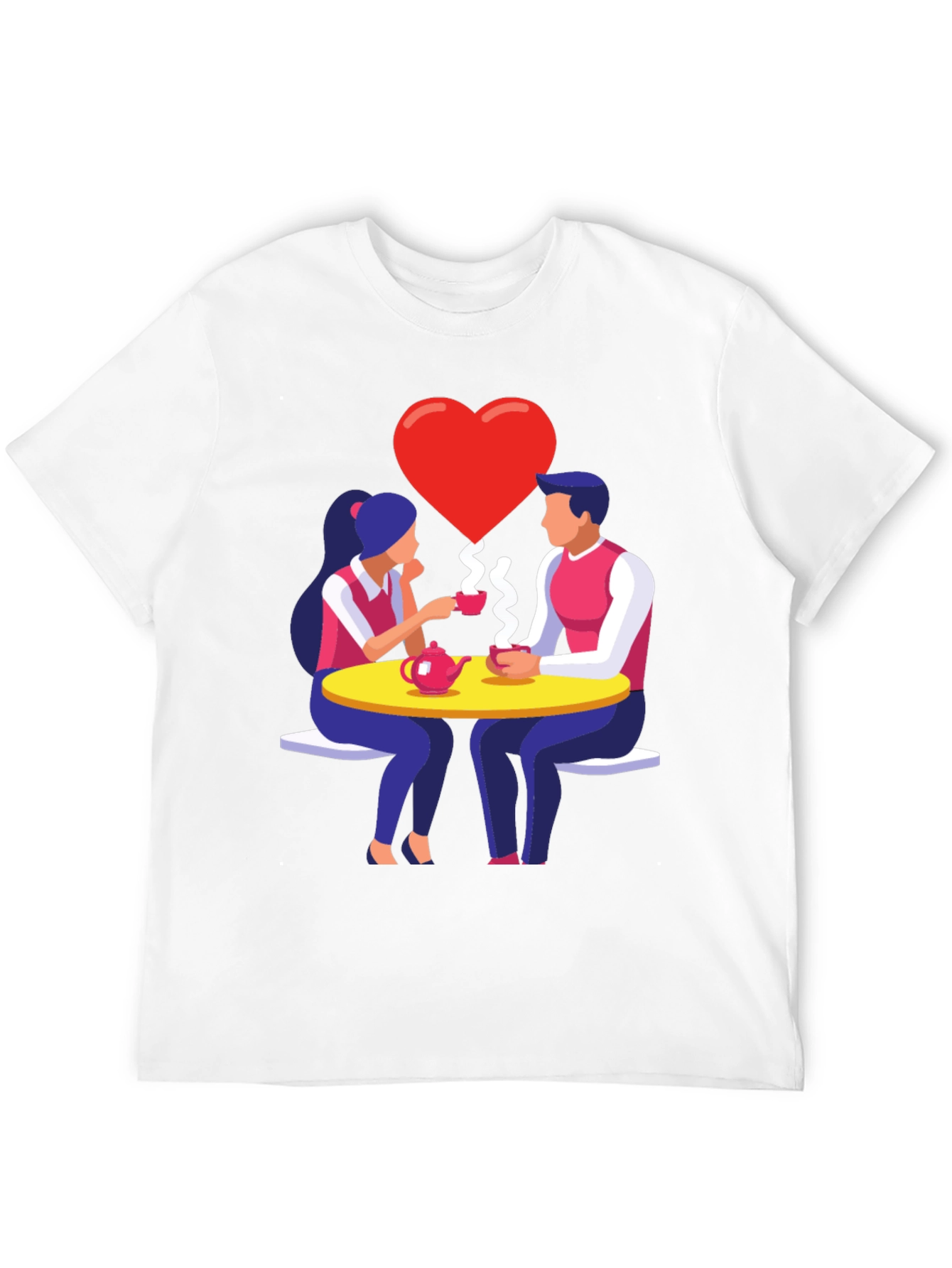 Romantic Tea Date Graphic T-Shirt
