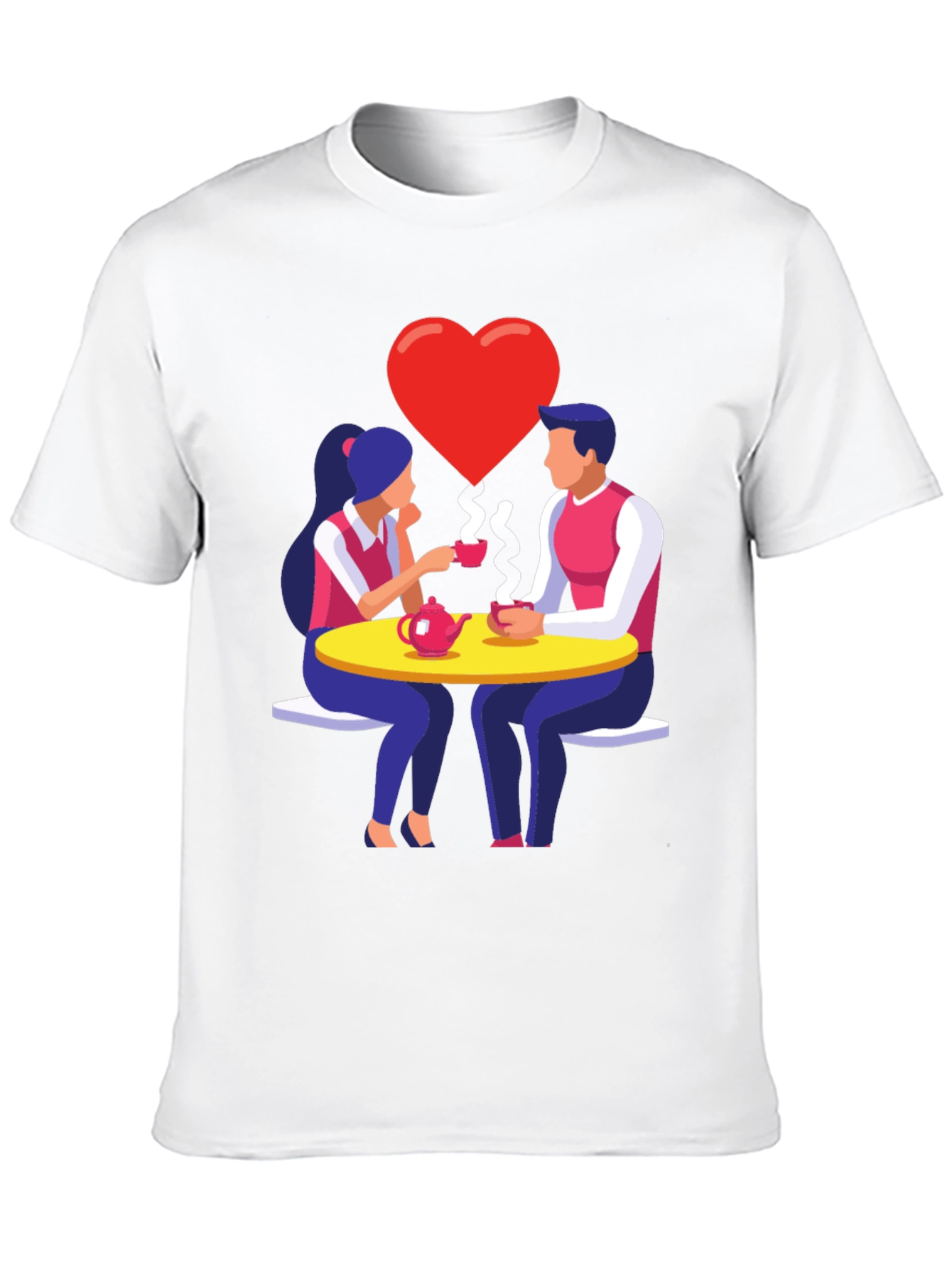 Romantic Tea Date Graphic T-Shirt