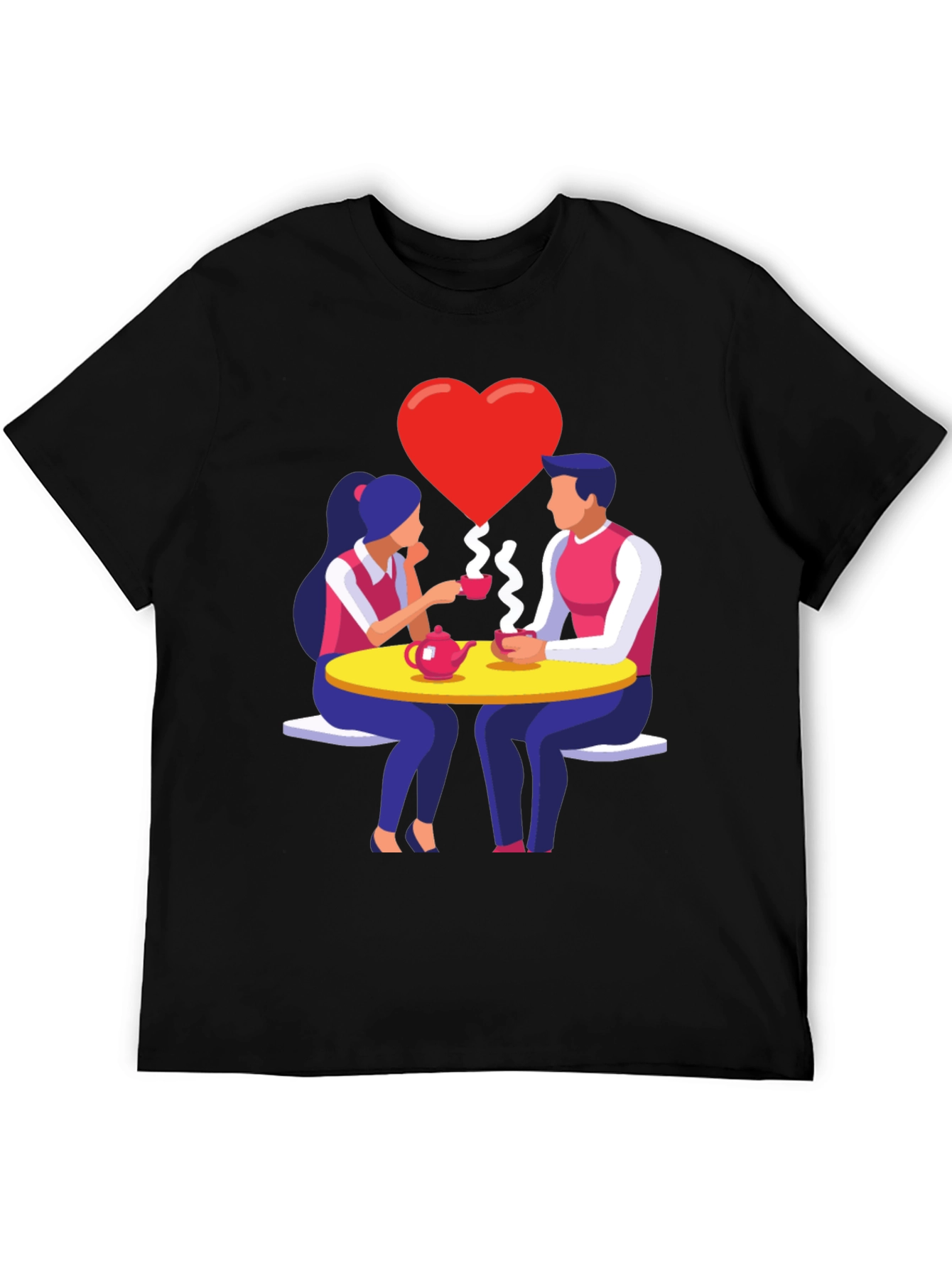 Romantic Tea Date Graphic T-Shirt