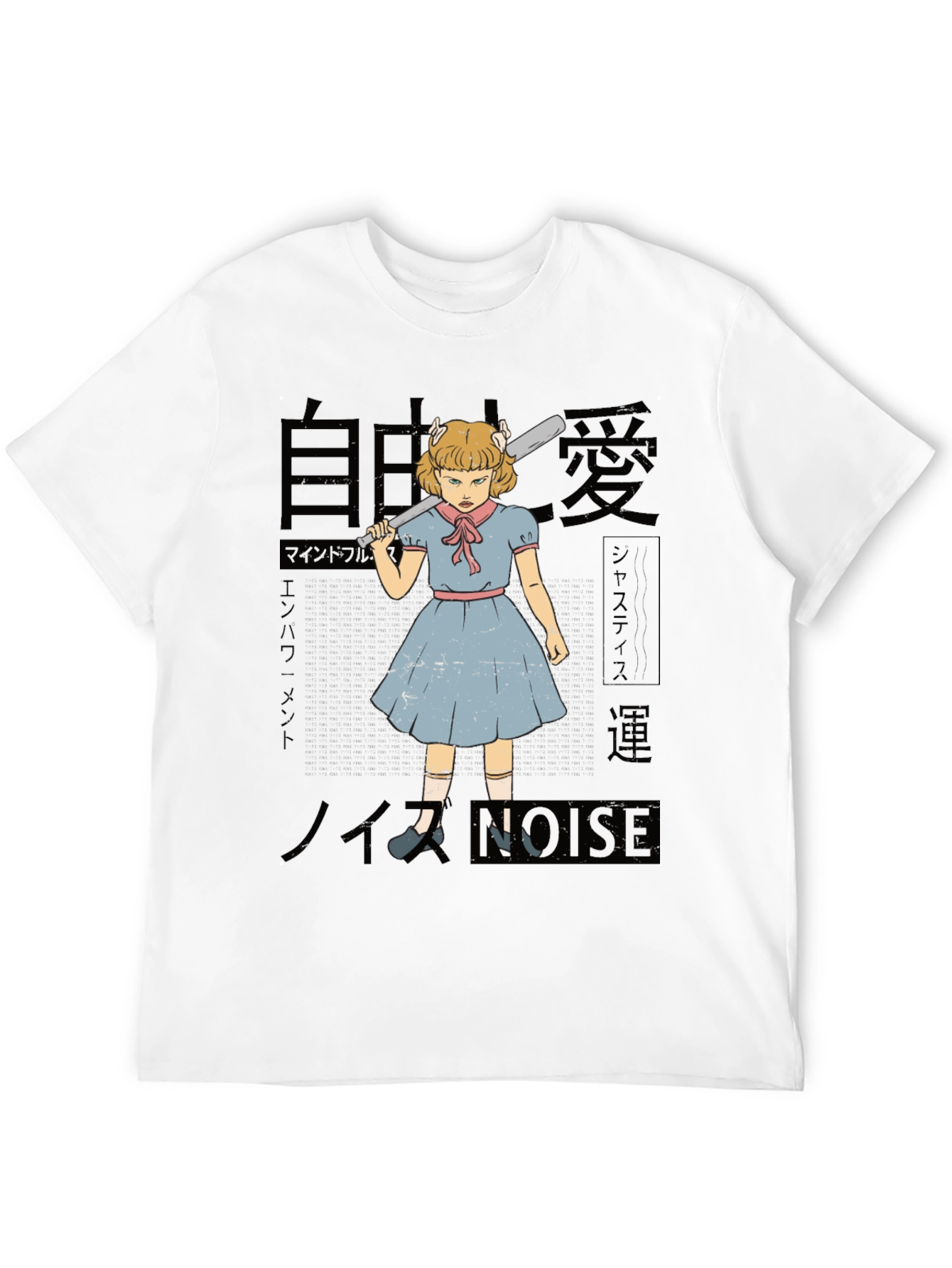 Retro Anime Girl with Baseball Bat Graphic Tee