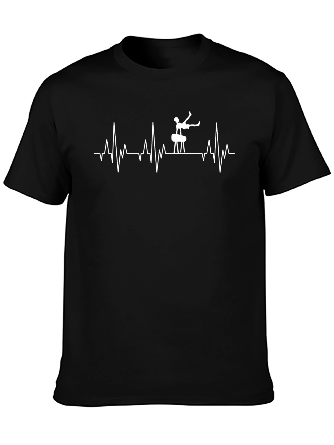 Gymnast Heartbeat T-Shirt - Black Graphic Tee