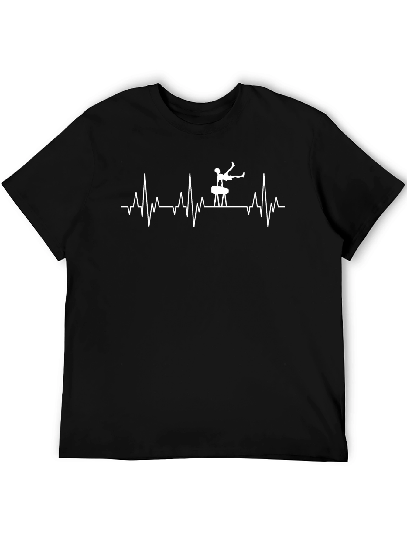 Gymnast Heartbeat T-Shirt - Black Graphic Tee