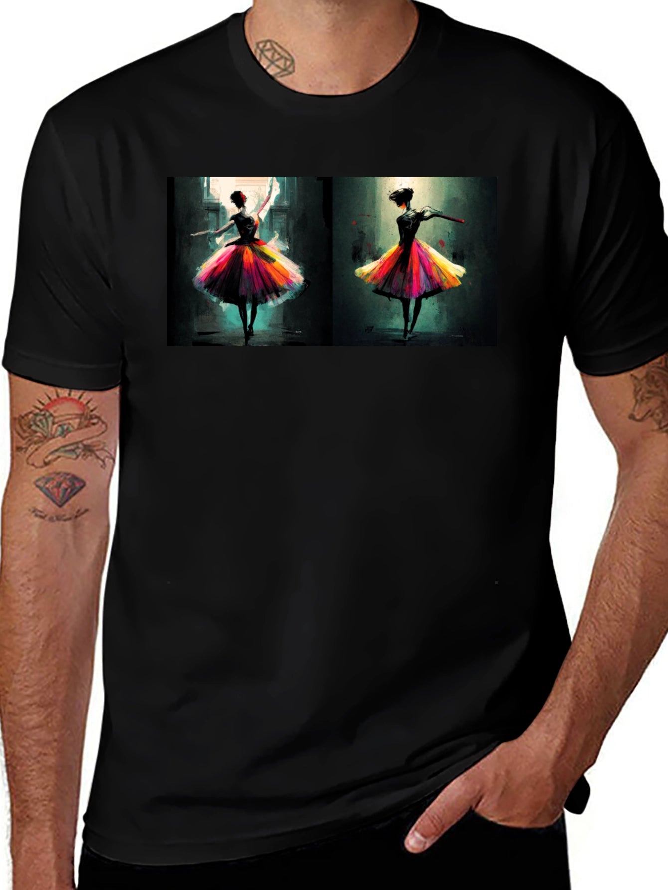 Ballerina Dance Art Black T-Shirt