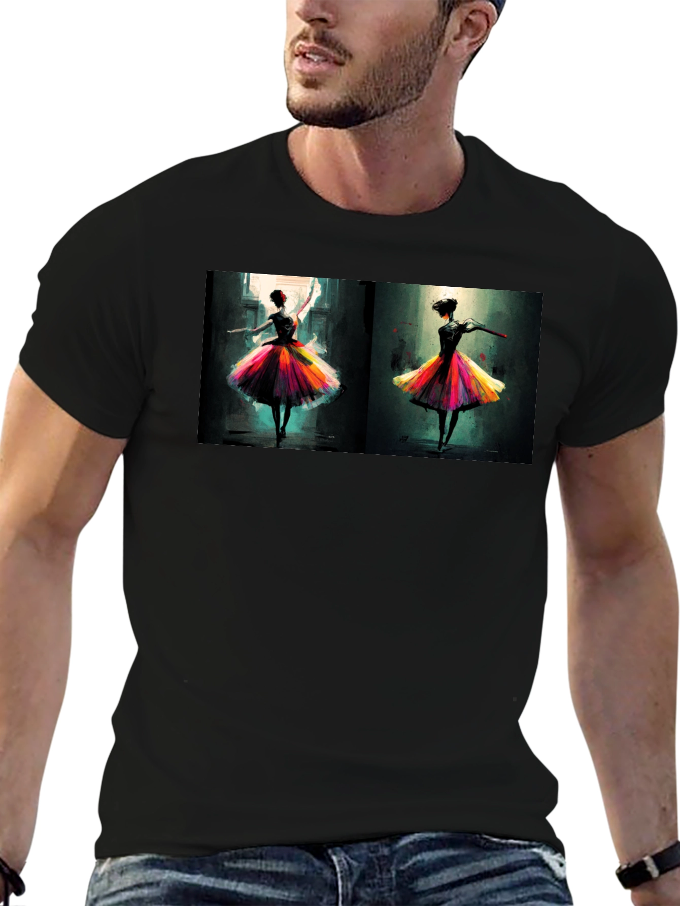 Ballerina Dance Art Black T-Shirt