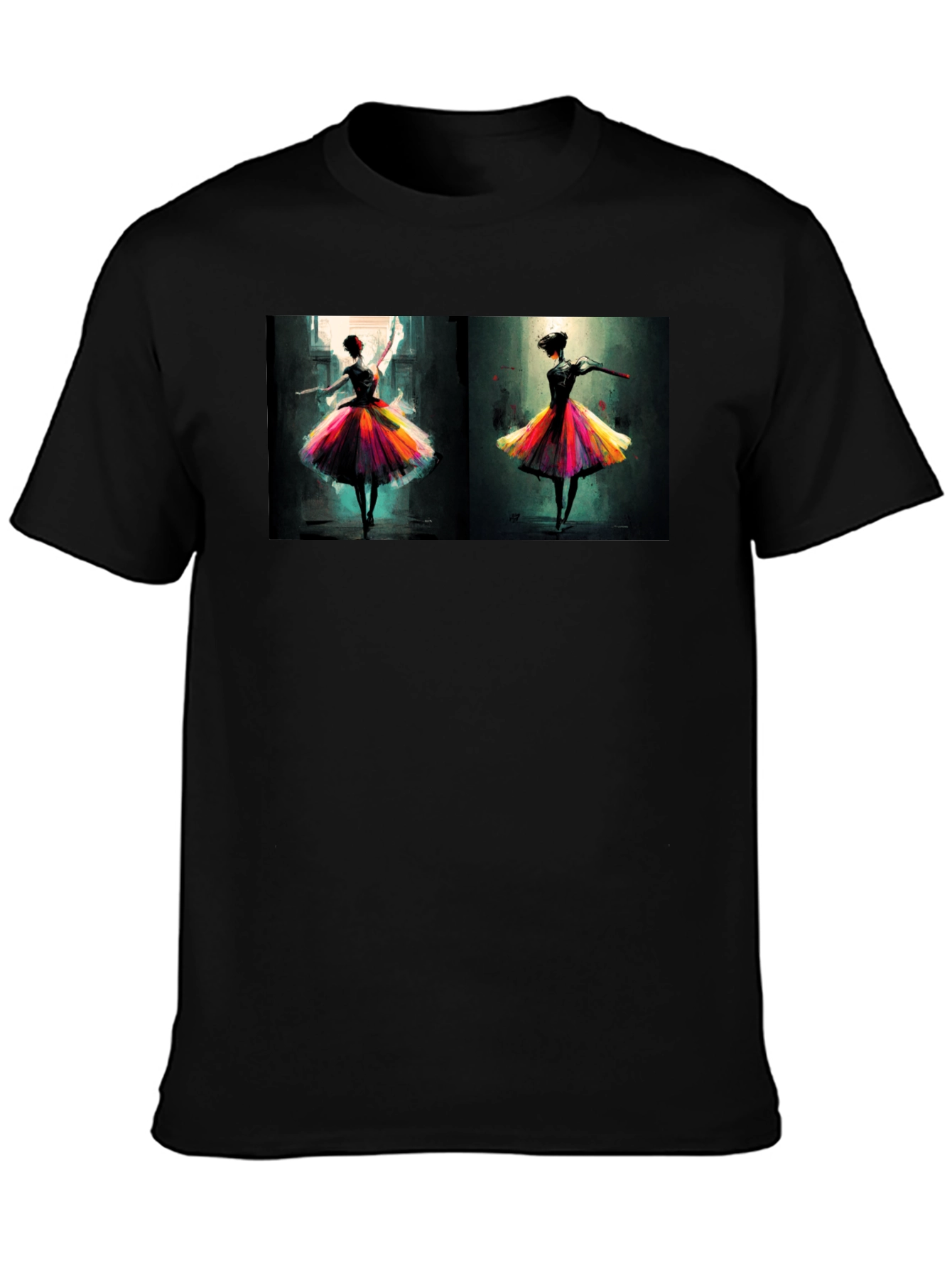 Ballerina Dance Art Black T-Shirt