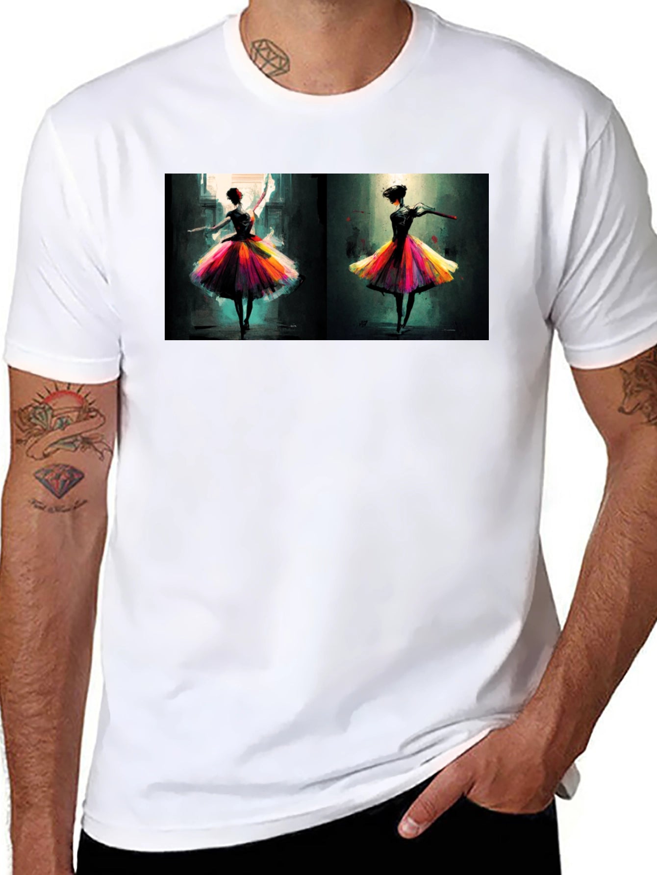 Ballerina Dance Art Black T-Shirt