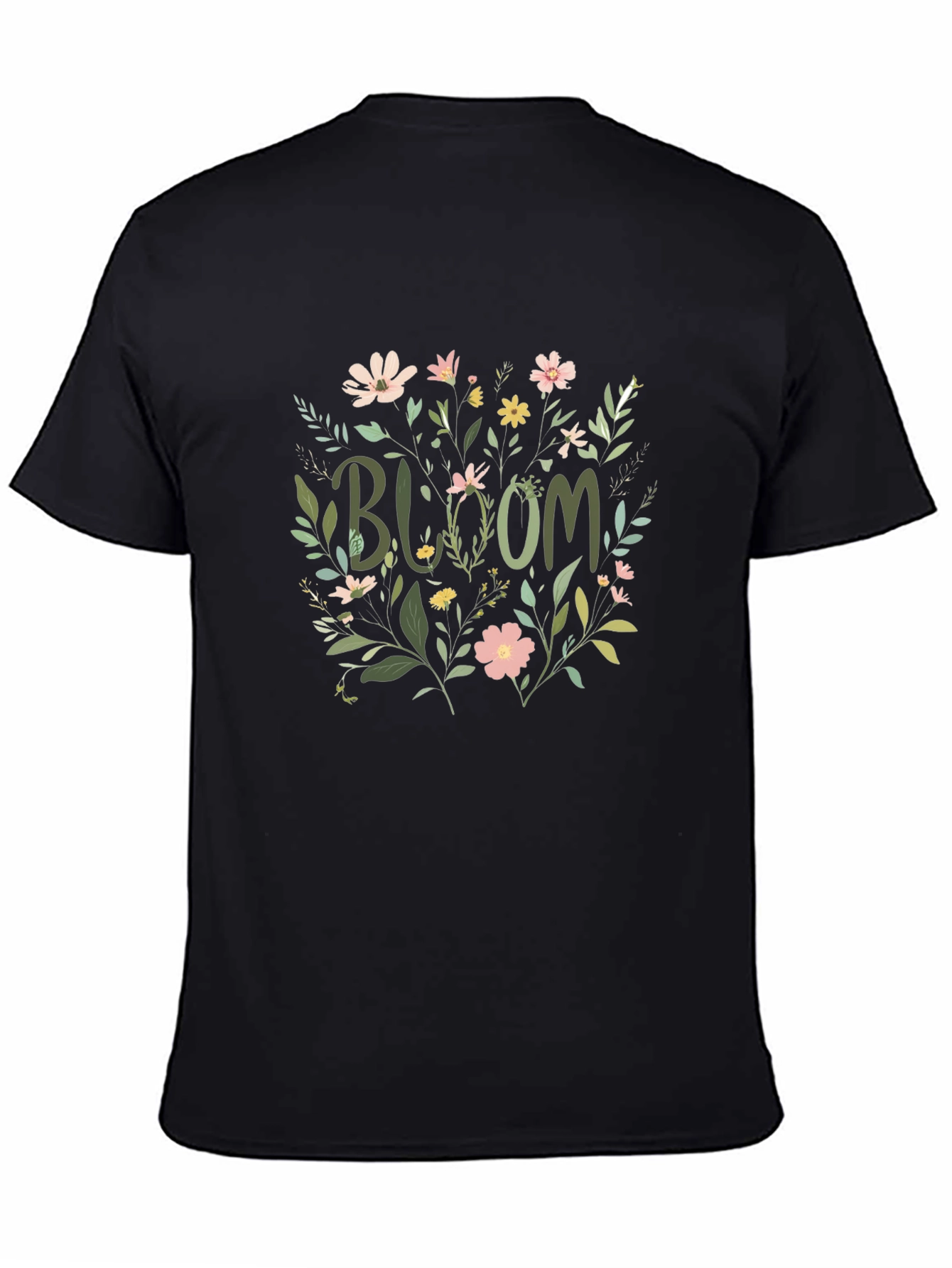 Bloom Floral Graphic T-Shirt - Black Cotton Tee