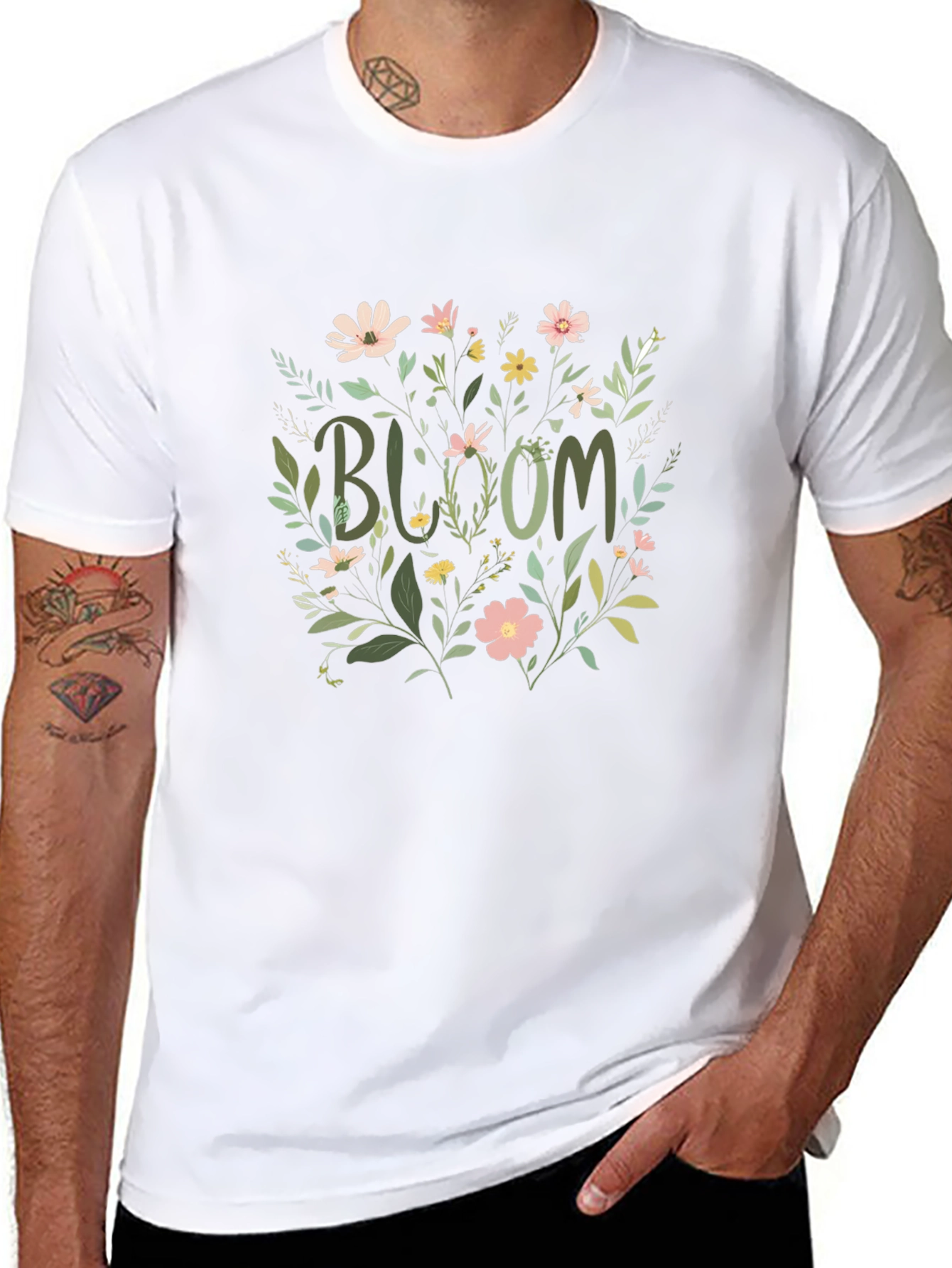 Bloom Floral Graphic T-Shirt - Black Cotton Tee