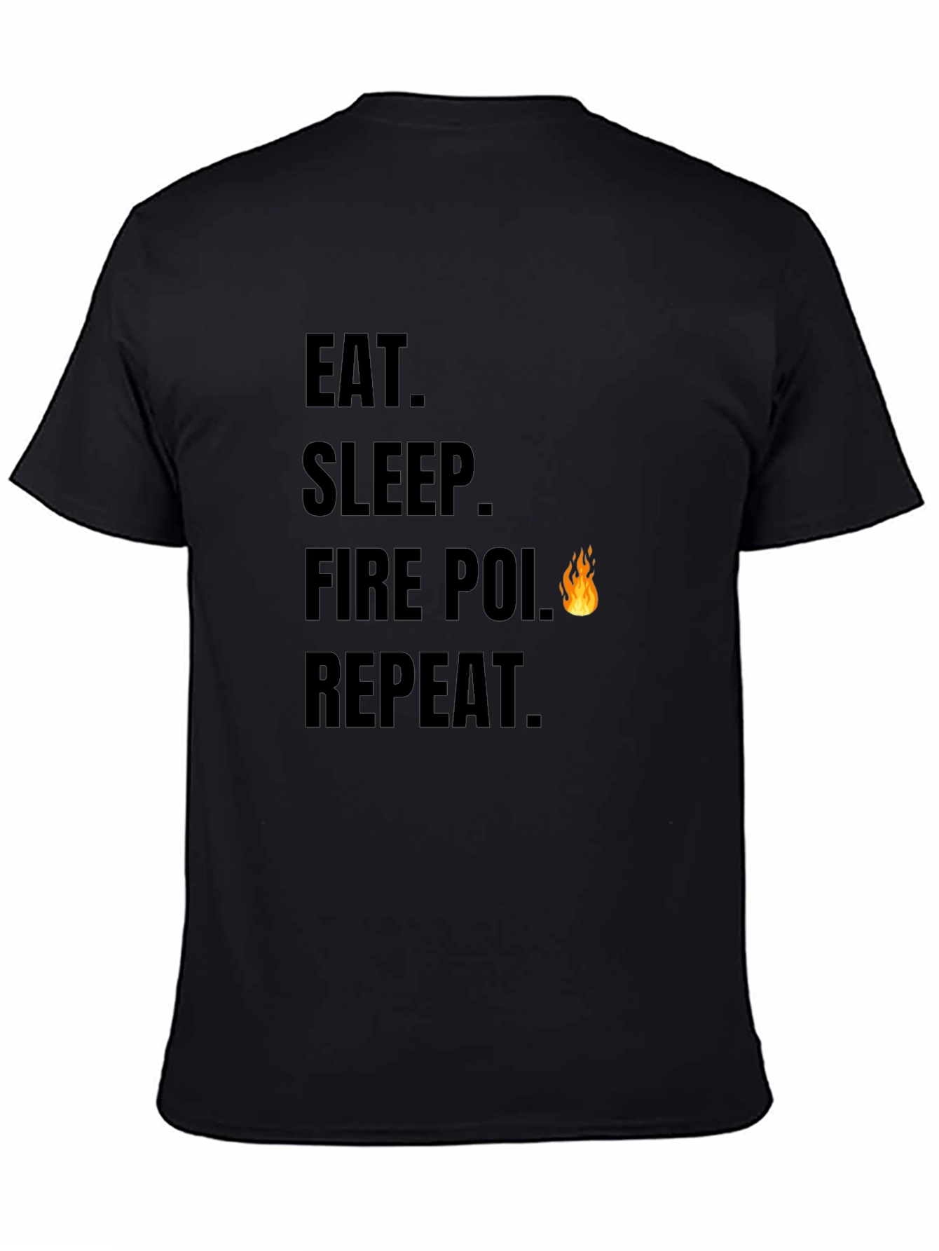 Eat Sleep Fire Poi Repeat Black T-Shirt