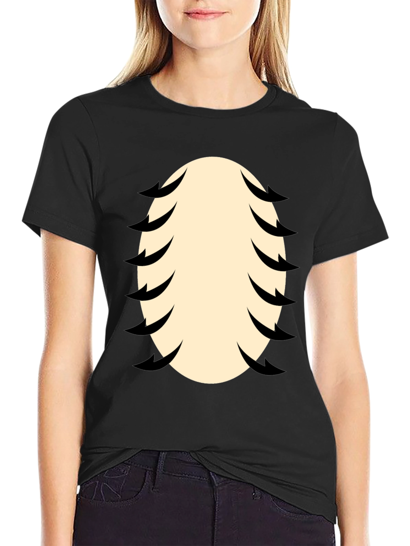 Funny Baseball Stitching Costume Black T-Shirt