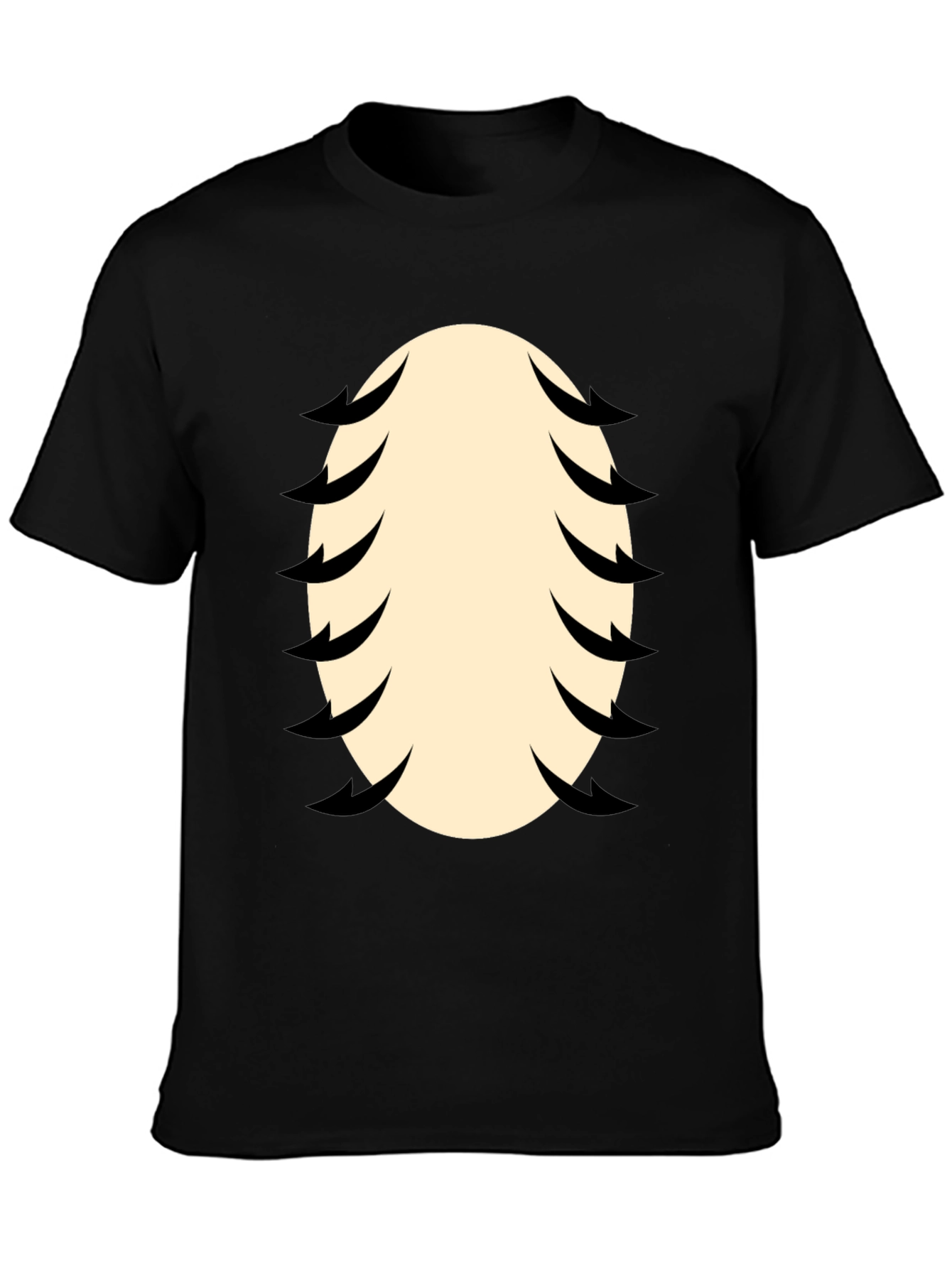 Funny Baseball Stitching Costume Black T-Shirt