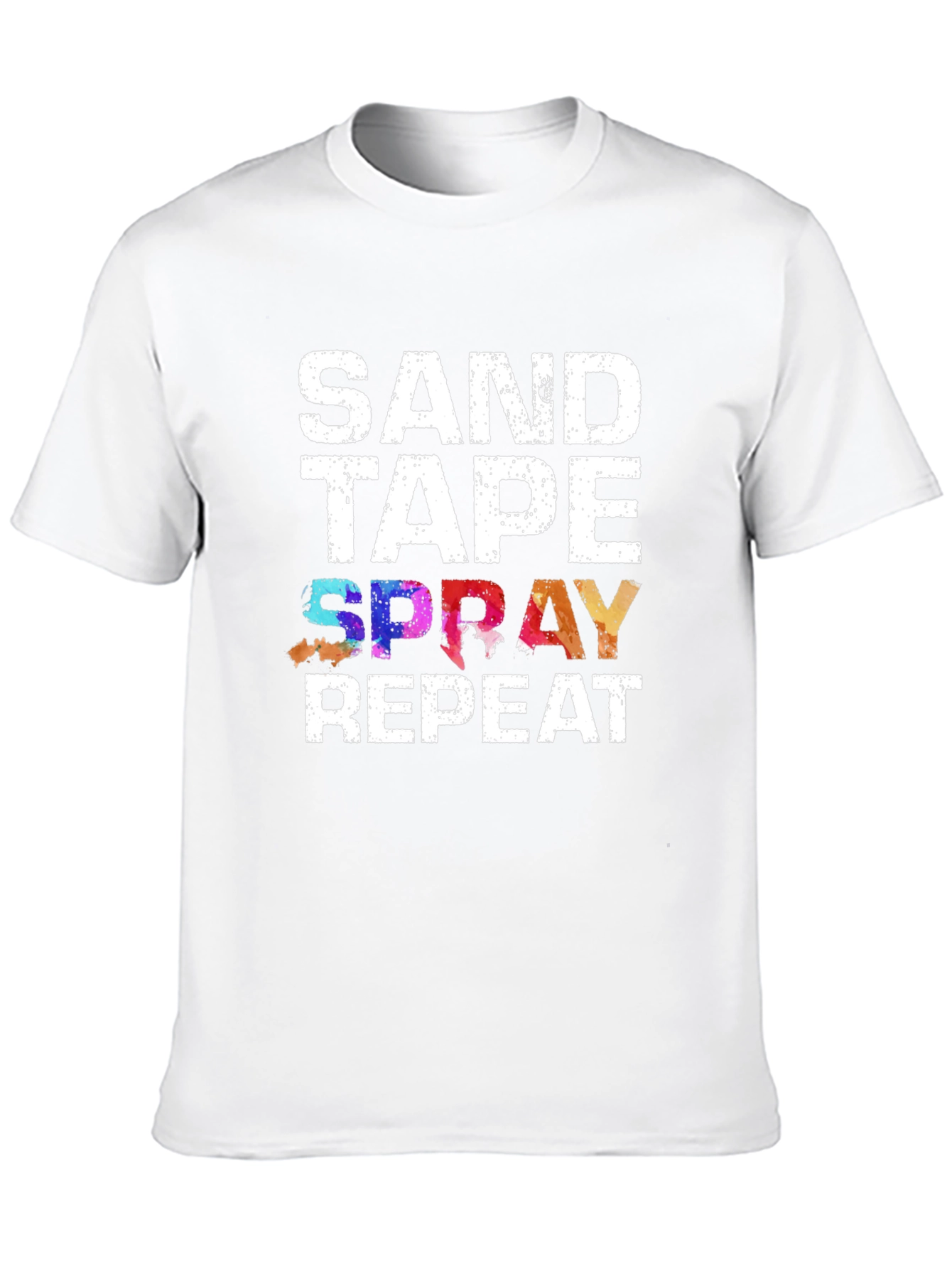 Sand Tape Spray Repeat Graphic T-Shirt