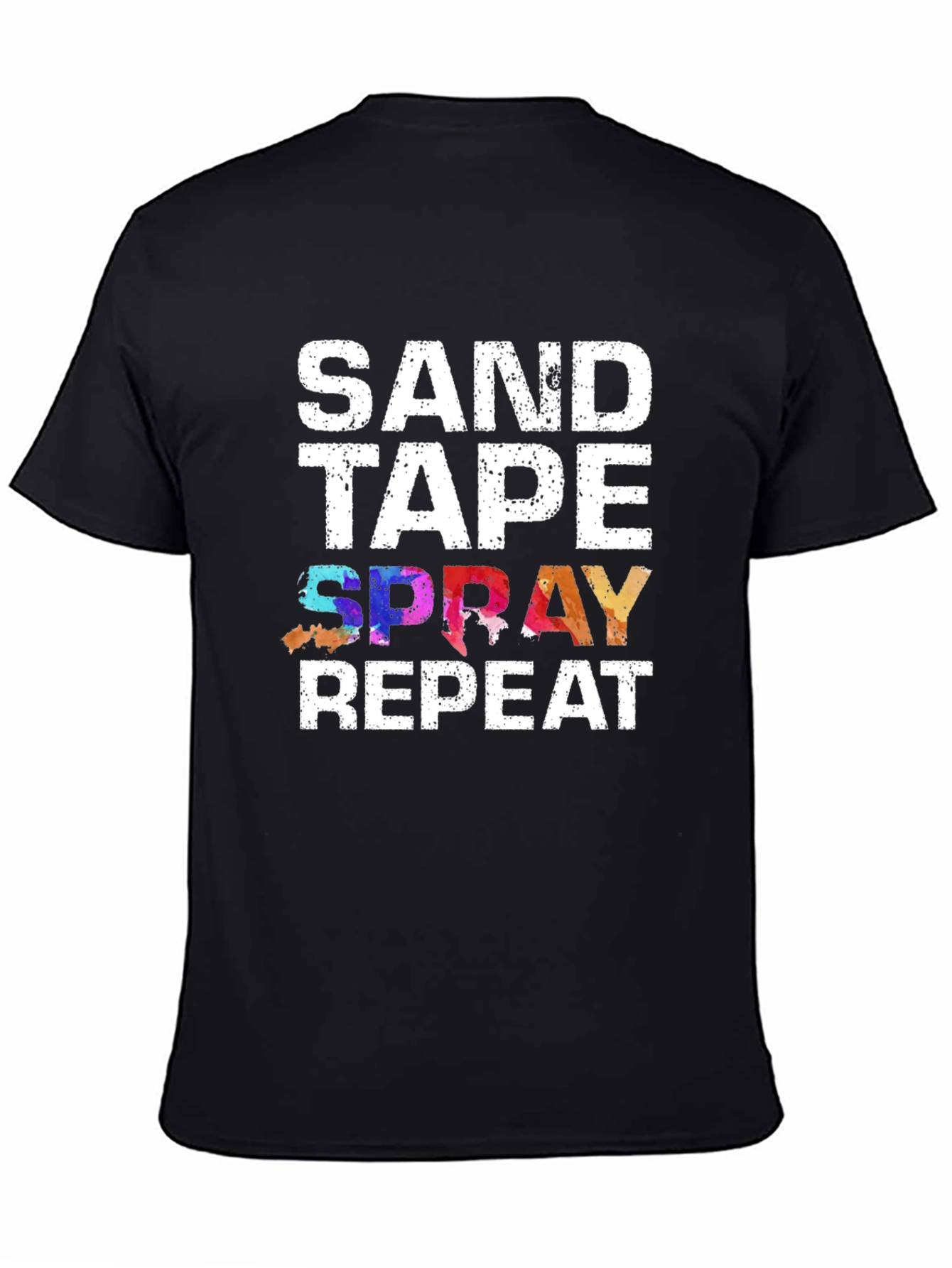 Sand Tape Spray Repeat Graphic T-Shirt