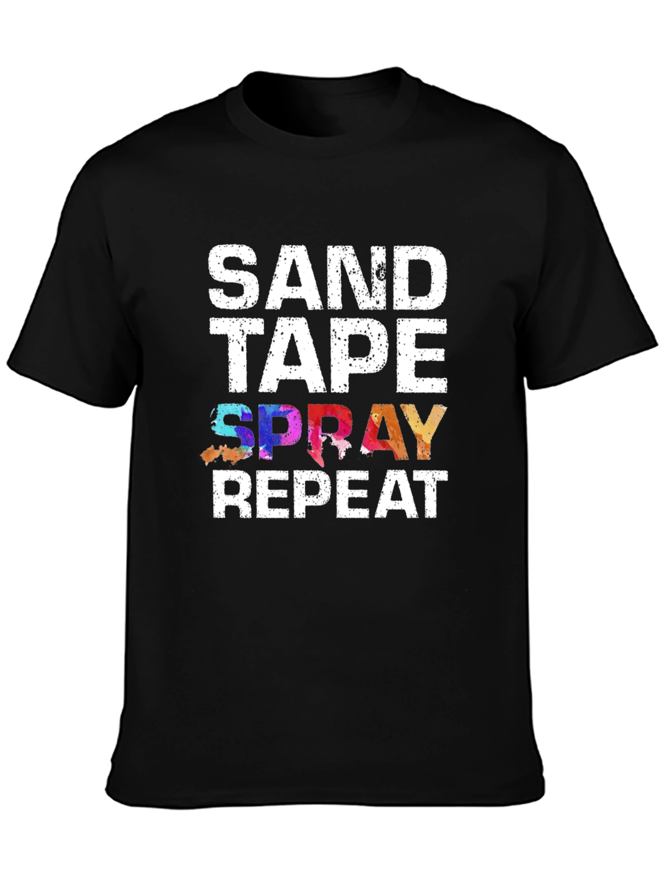 Sand Tape Spray Repeat Graphic T-Shirt