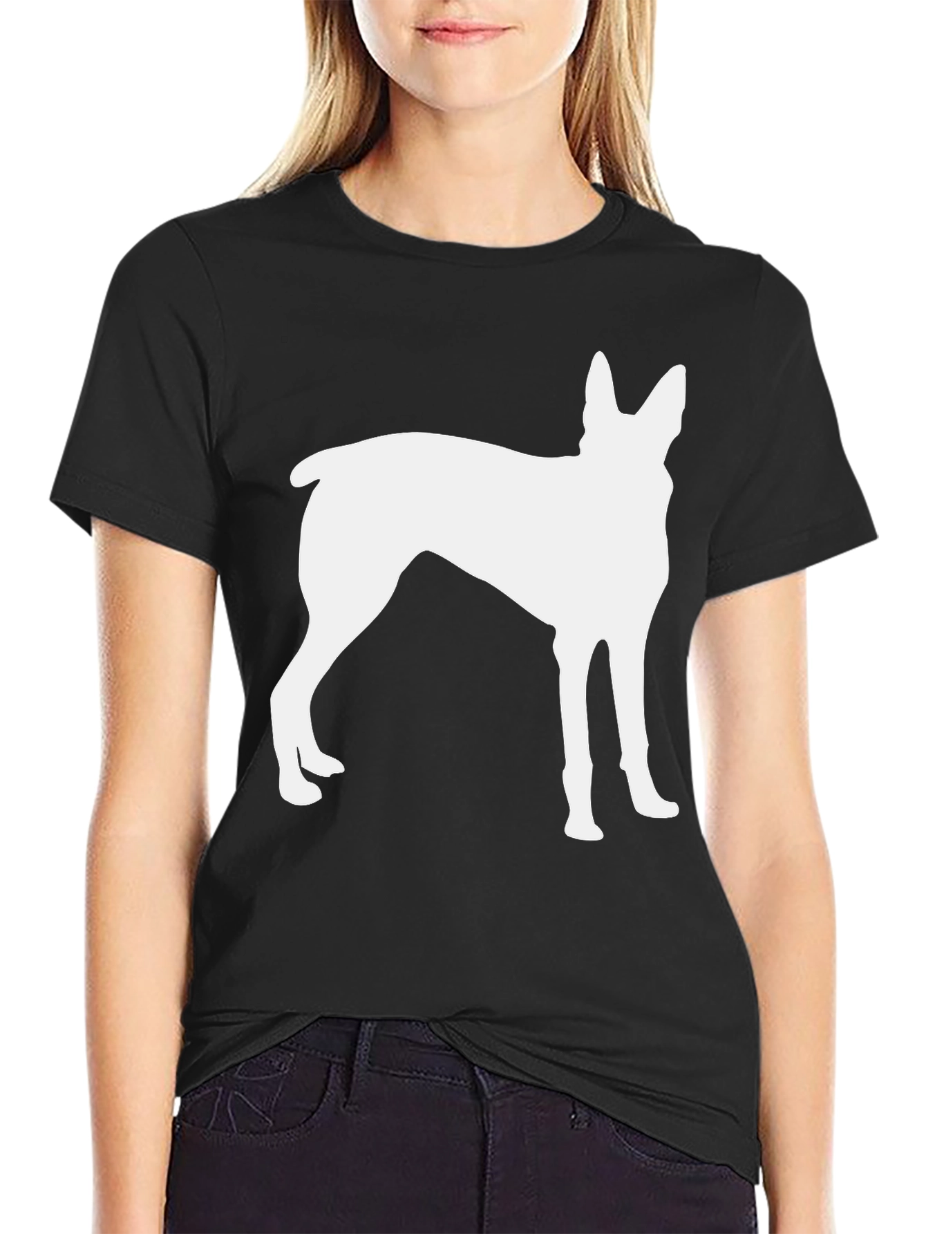 Dog Silhouette T-Shirt - Black
