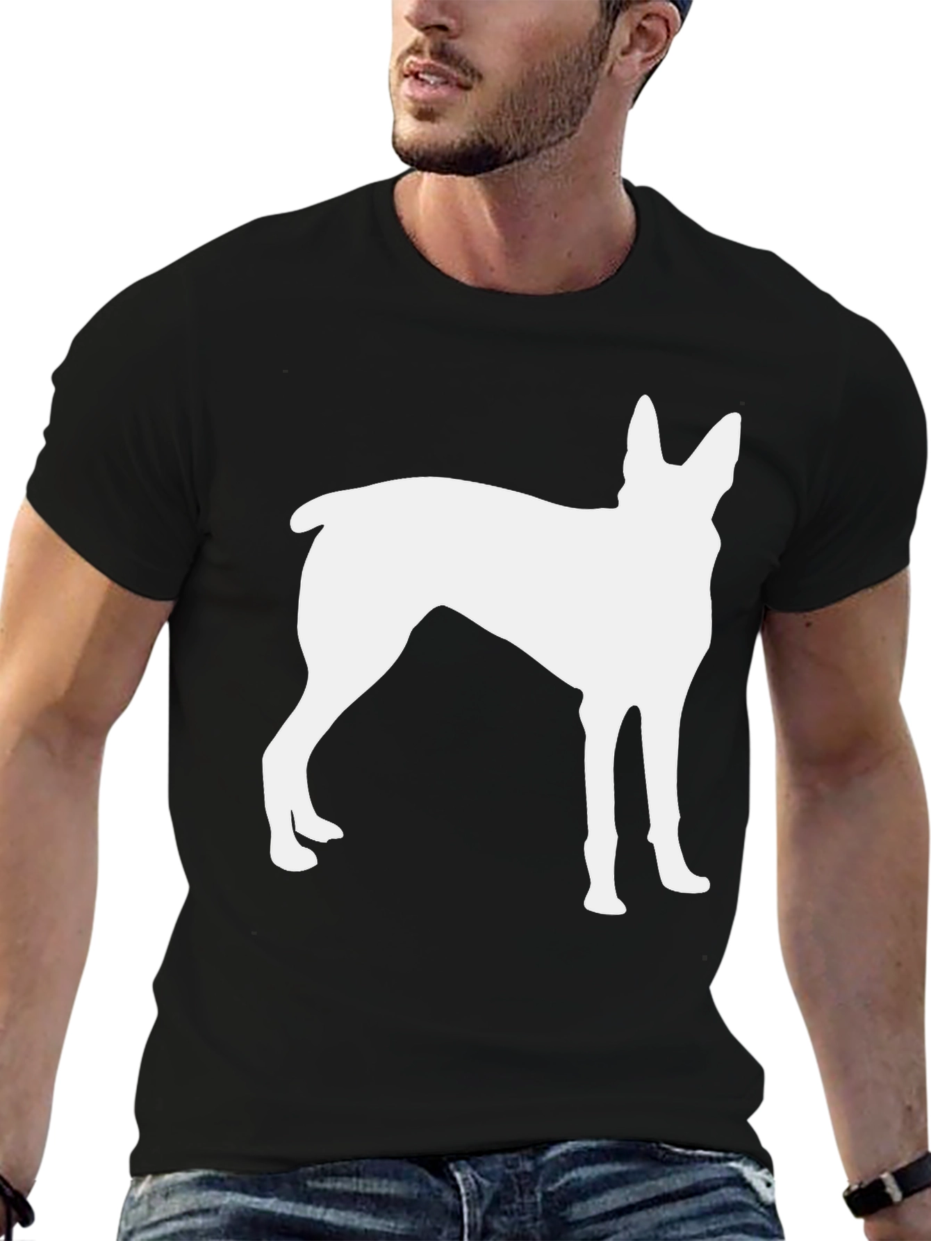 Dog Silhouette T-Shirt - Black